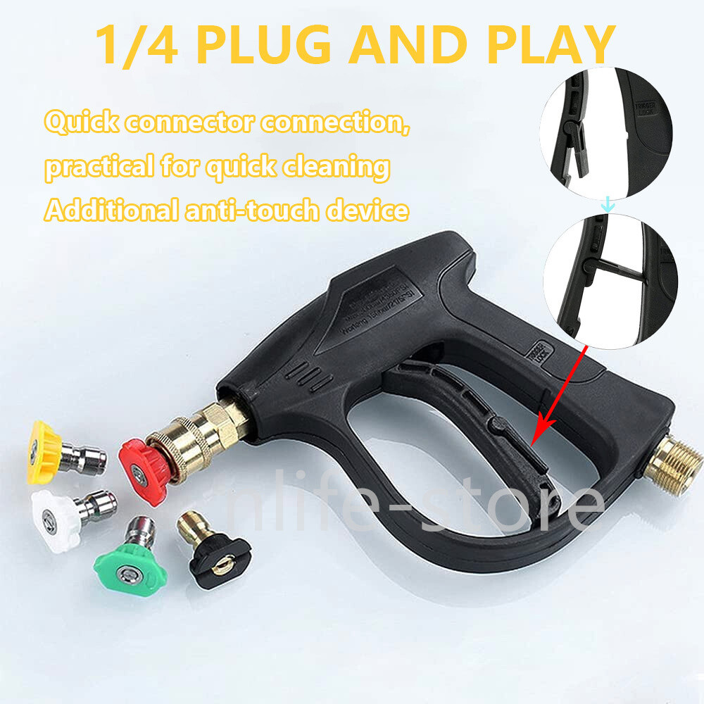 M22 14MM Pressure Washer Gun Kit For Karcher K2 K3 K4 K5 K6 K7 Hose Wand Lance