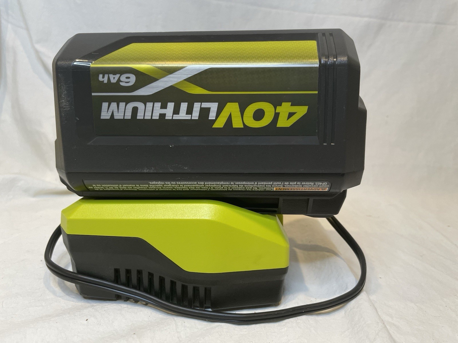 RYOBI -New OP40602VNN 40V Li-Ion 216Wh 6.0Ah Battery & Charger.