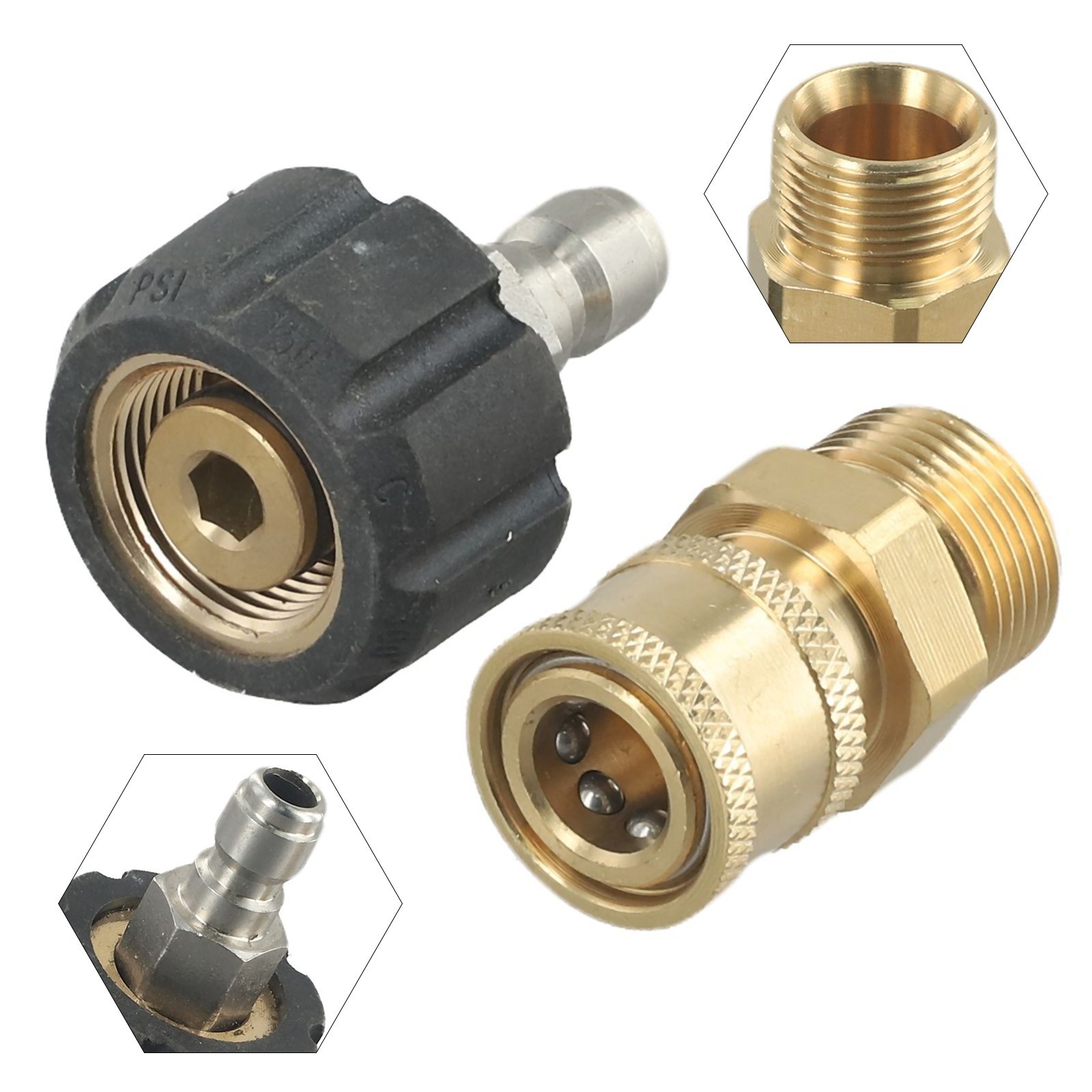 M22 Washer Swivel Adapter Set 14mm 15mm Quick Connect To 1/4“ 3/8“ Accessory ·