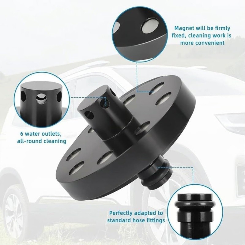 O-Ring Chassis Cleaner Flusher Kit,Magnetic Base & 360°Spinning Nozzle for Truck
