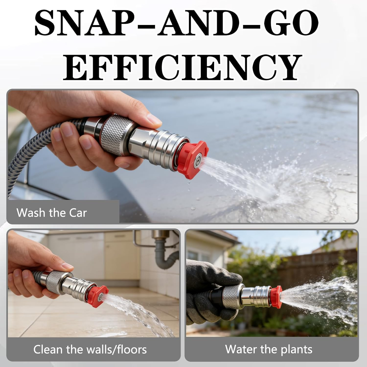 Garden Hose to Pressure Washer Adapter, 3/4″ GHT to 1/4″ Quick Connect, Convert