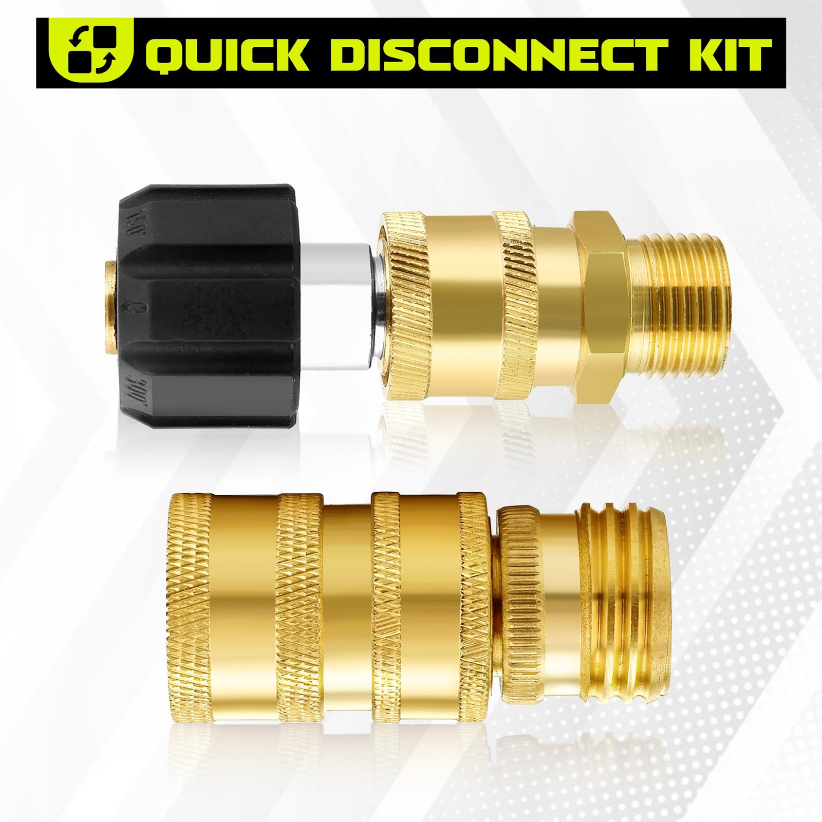 Ultimate Pressure Washer Adapter Set, Quick Disconnect Kit, M22 Swivel to 3/8…