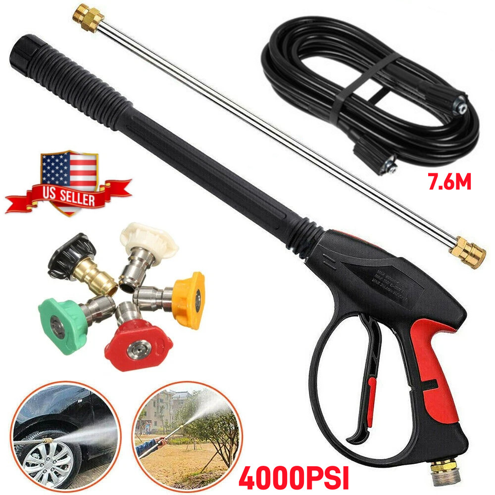 4000PSI High-Pressure Car Power Washer Gun Spray Wand Lance Nozzle and Hose Kit