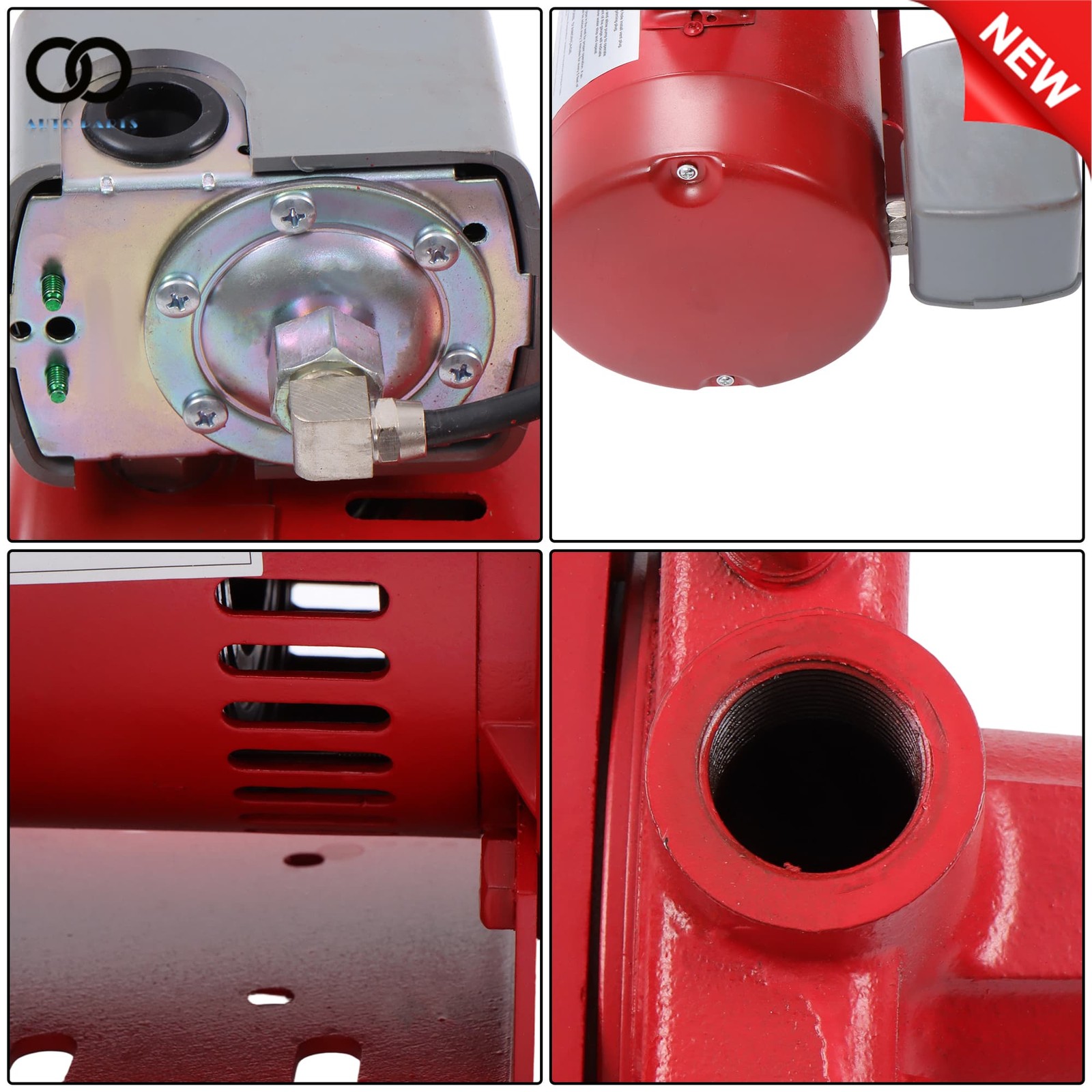 Red 1 HP 23 GPM Dual Voltage 115/230 Volt Cast Iron Shallow Well Jet Pump 602208