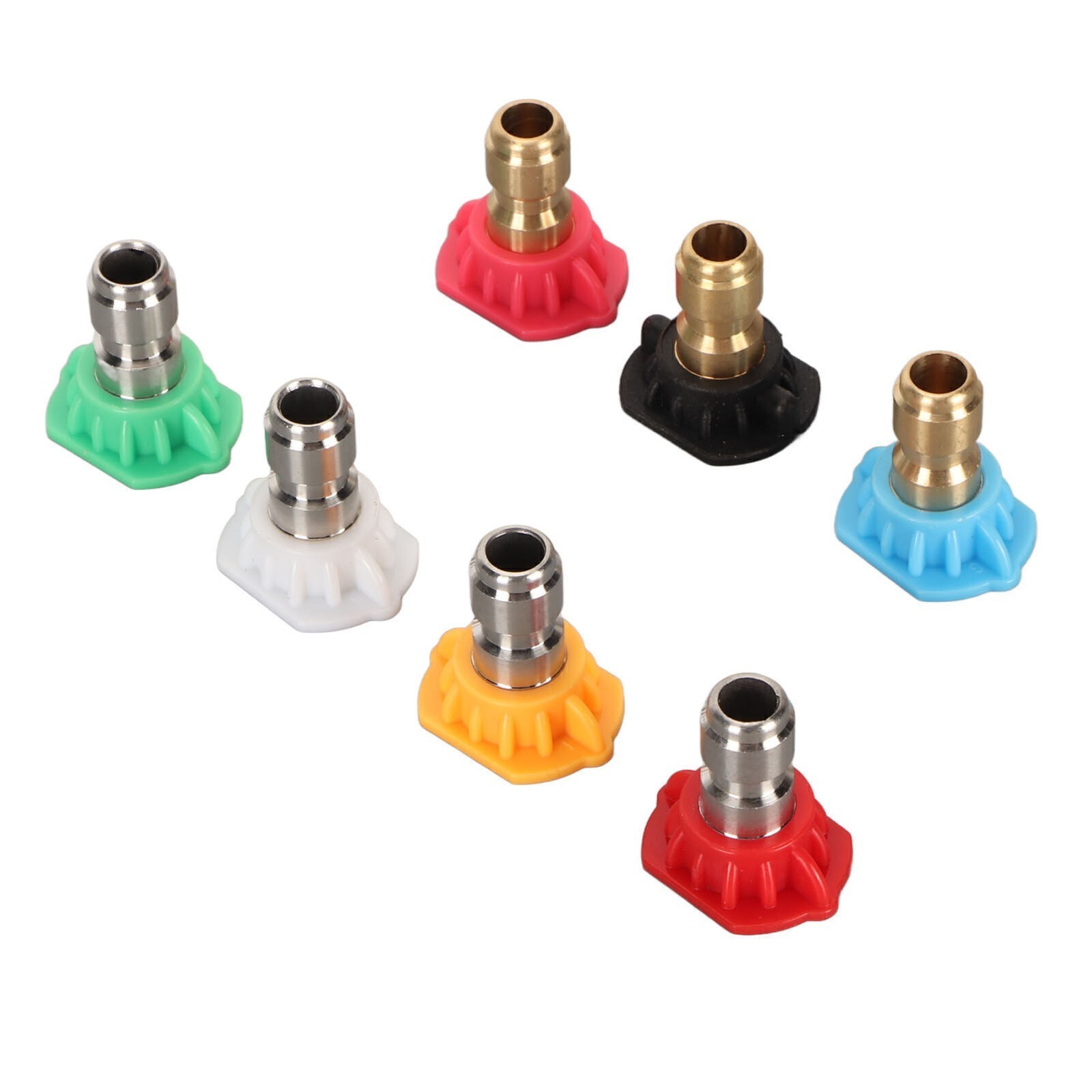 High Pressure Water Gun Nozzle 1/4 Inch 7 Colors Fan Shaped Multifunctional