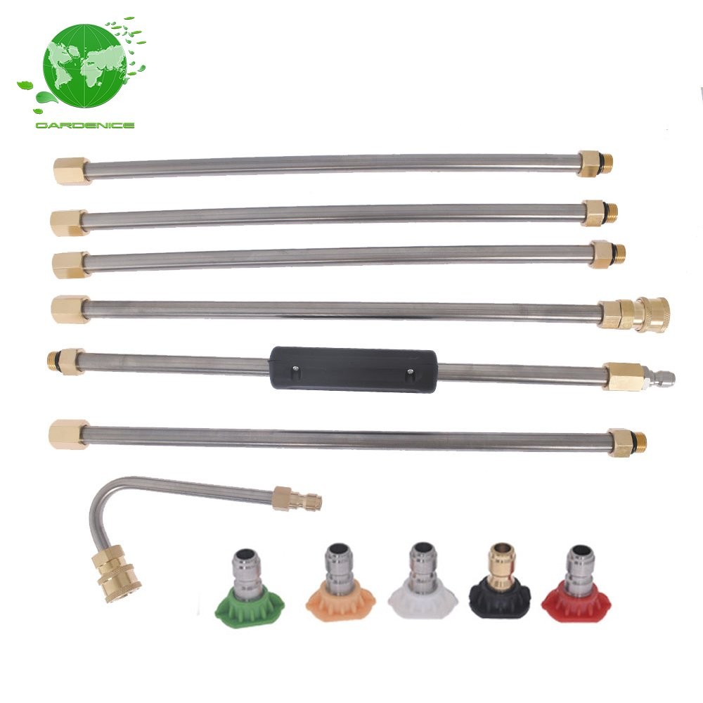 New 4000 PSI Pressure Washer Extension Wand 5 Nozzle Tips For 8FT Lance