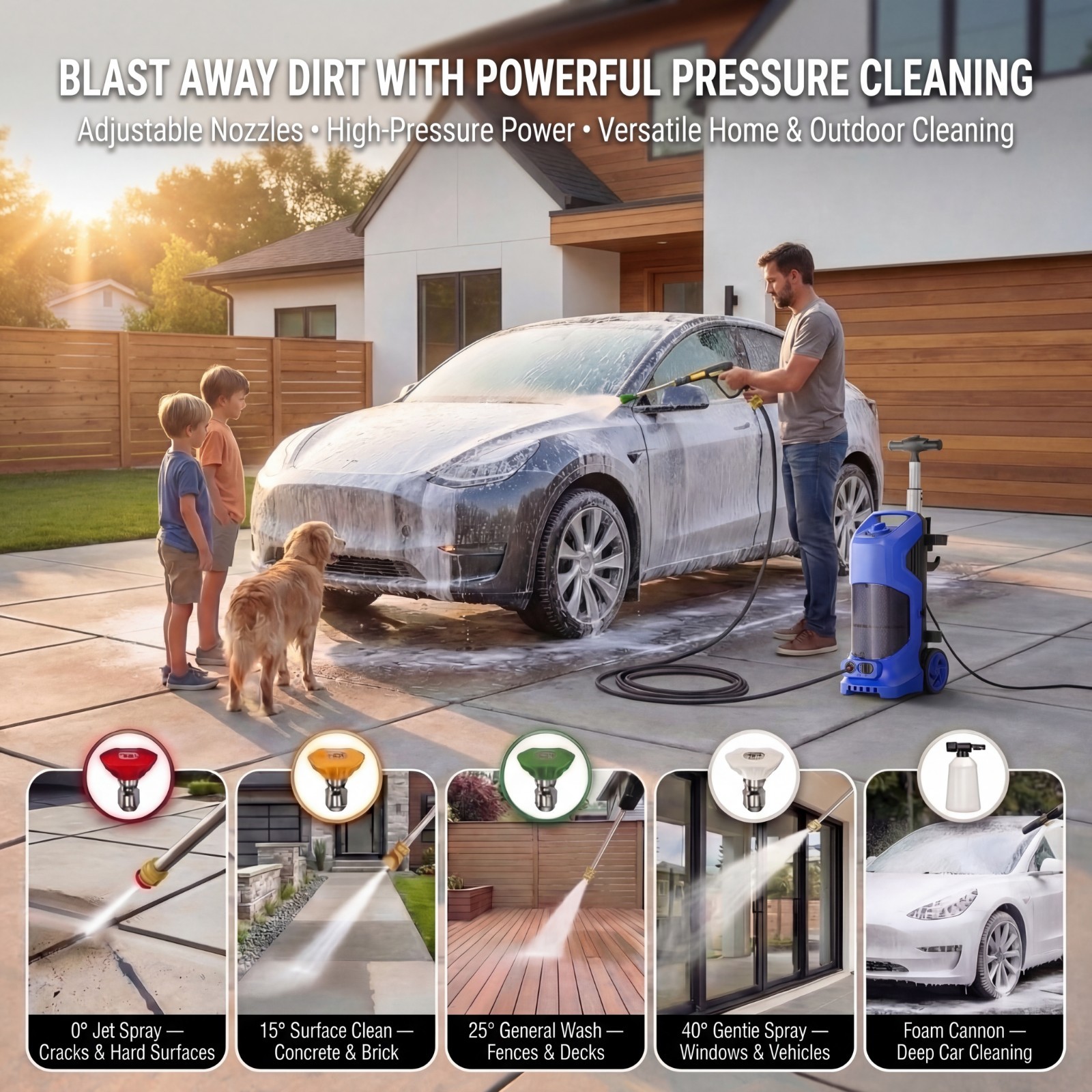 Electic Pressure Washer Power Washer 5000PSI MAX 2.8GPM