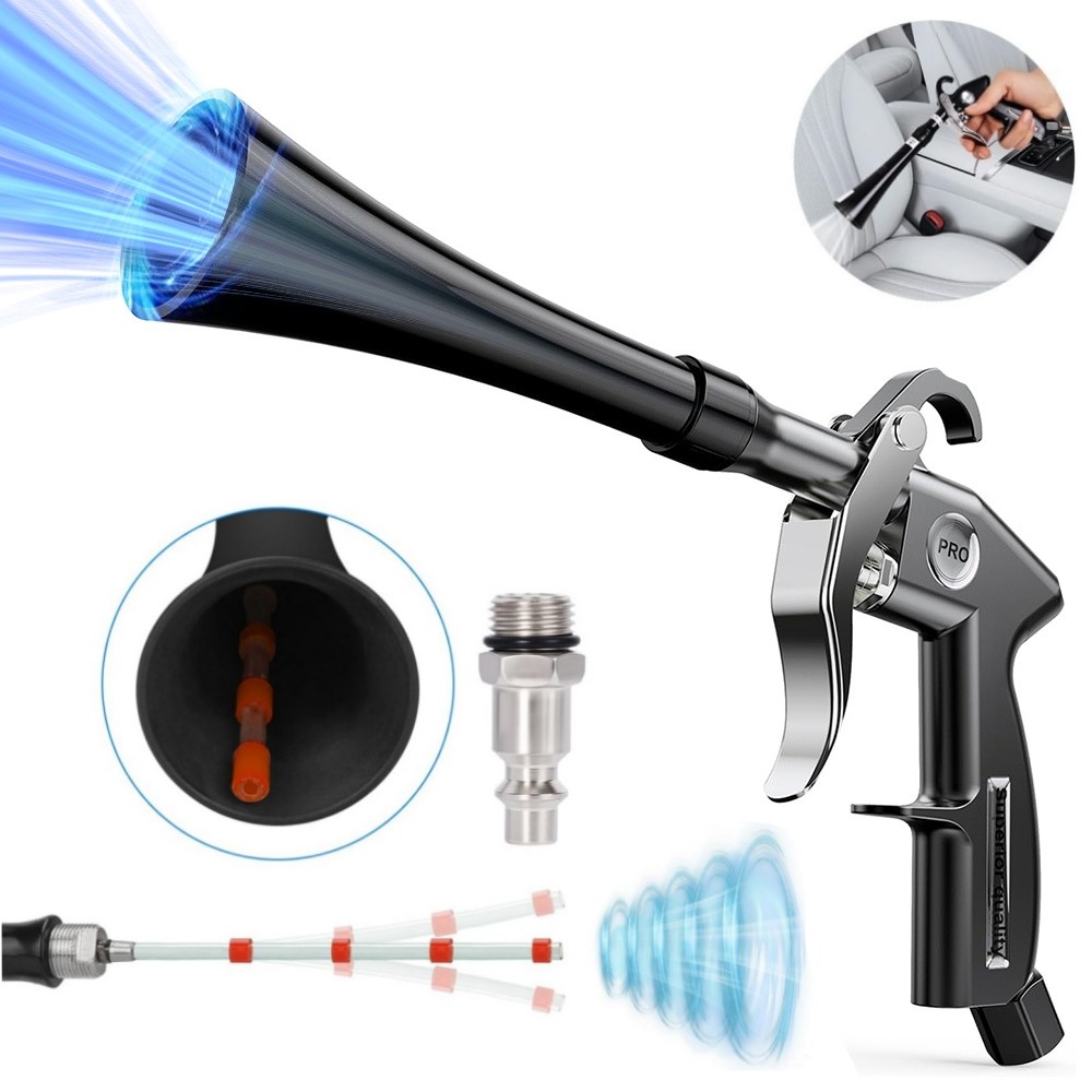 High Pressure Car Cleaning Gun Interior Clean Air Blow Tool 360° Rotating Nozzle