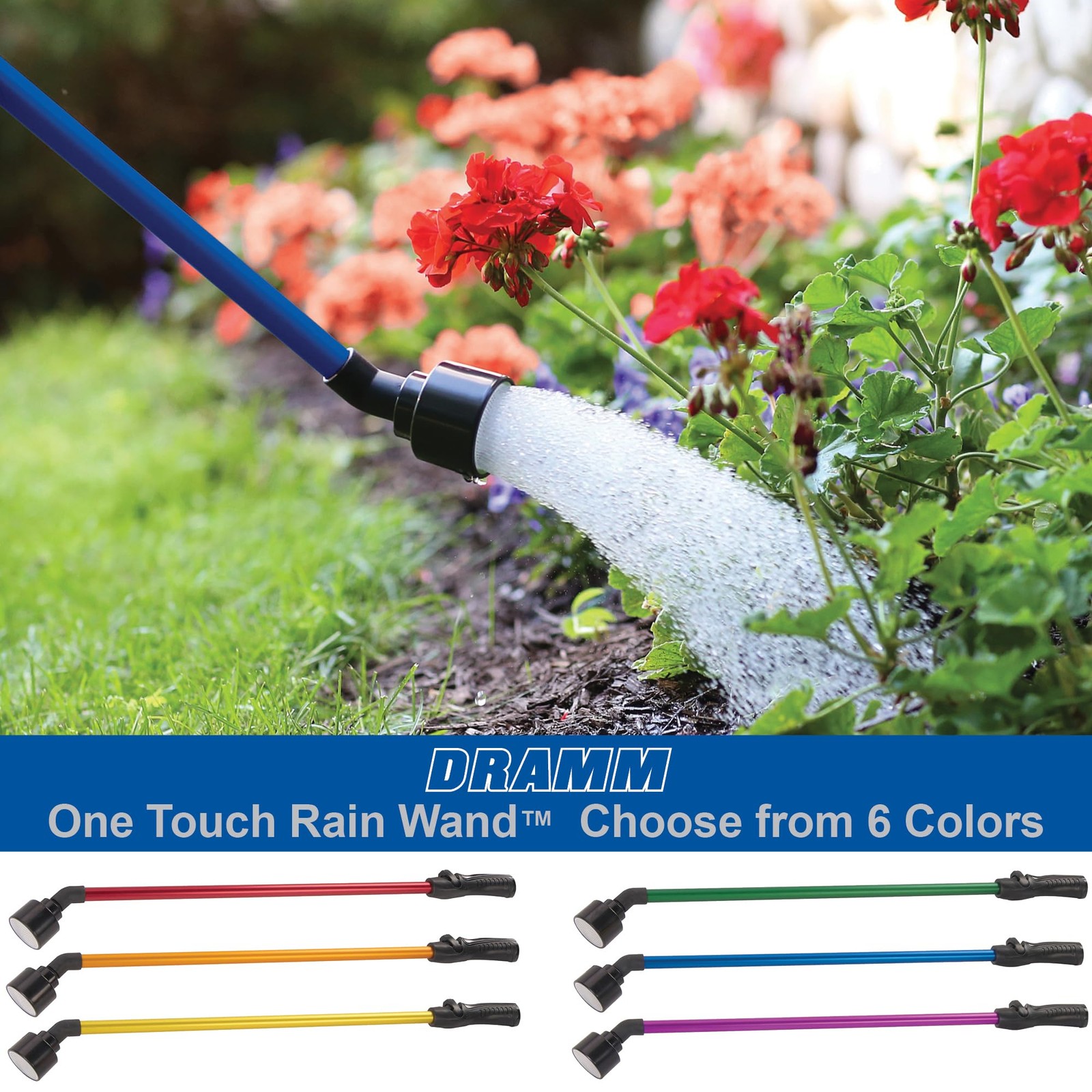 Dramm One Touch Rain Wand Watering – 30 Inch Garden 30 Inches, Berry