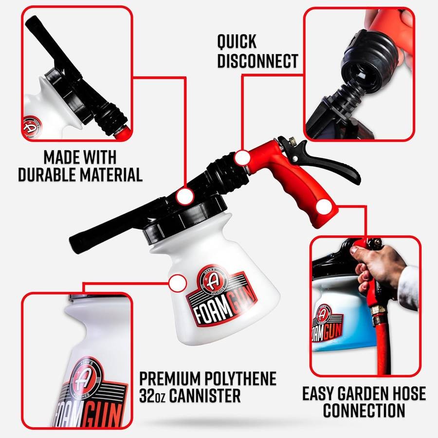 Adam’s Foam Gun Car Wash Foam Sprayer – Connects to Garden Hose NEW
