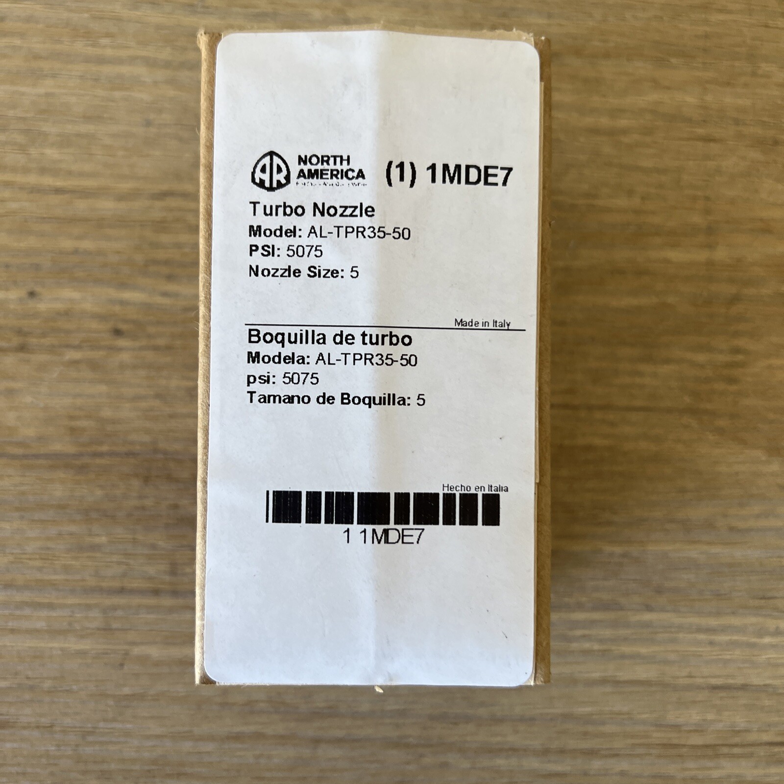 Turbo Rotary Spray Nozzle: 5.5 Nozzle Size, 5,075 psi Max. Pressure, 1/4 in