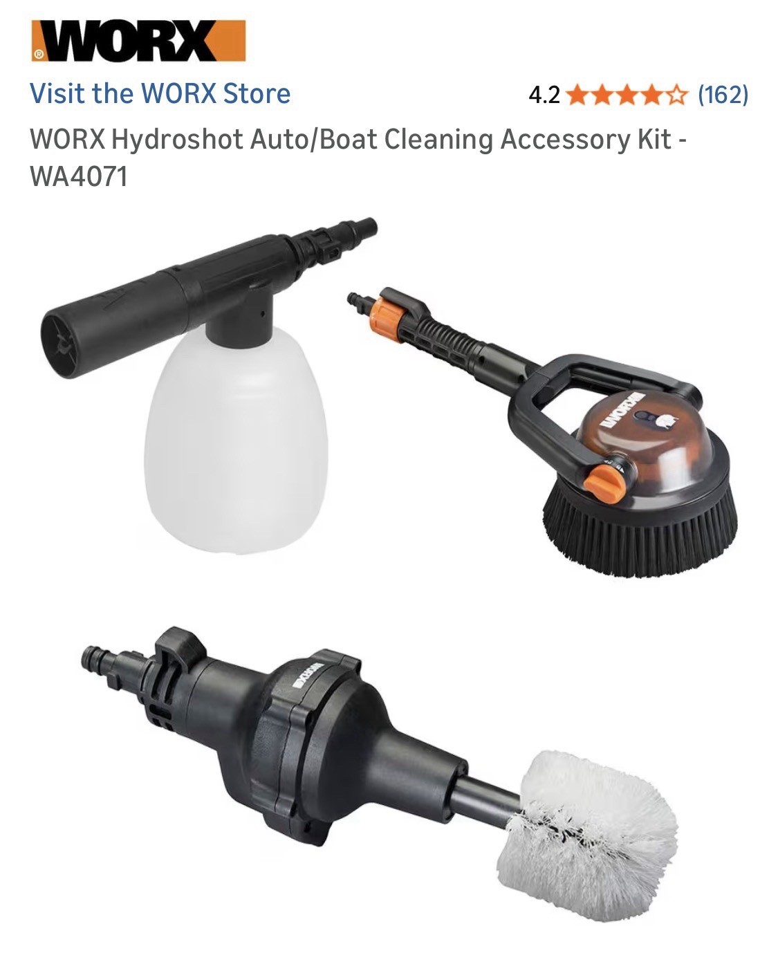 WORX WA4071 Hydroshot Auto and Boat Accessory Kit