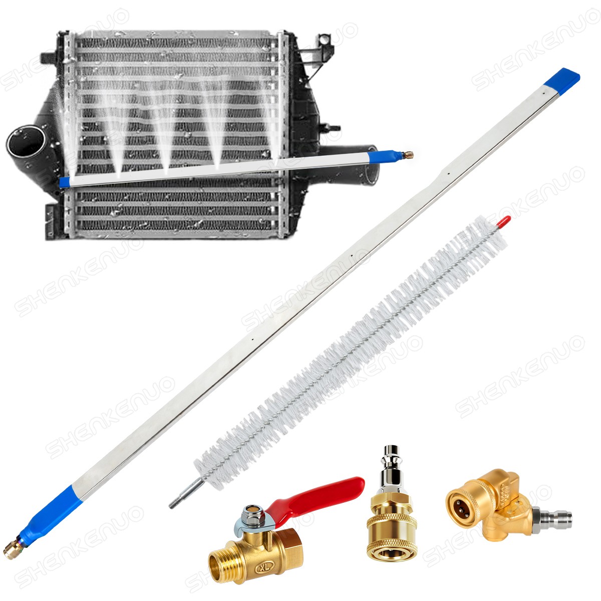 New 39”Portable Radiator Cleaning Wand,Pressure Washer & Pressure Air Pump Flus