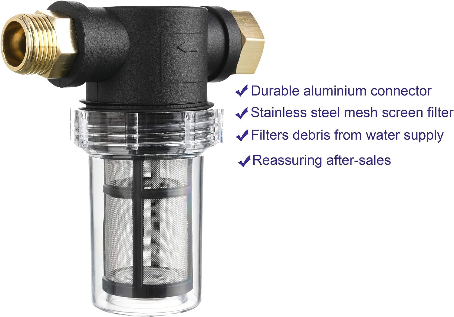 Garden Hose Filter for Pressure Washer Inlet Water, Inline Filter for Sediment,