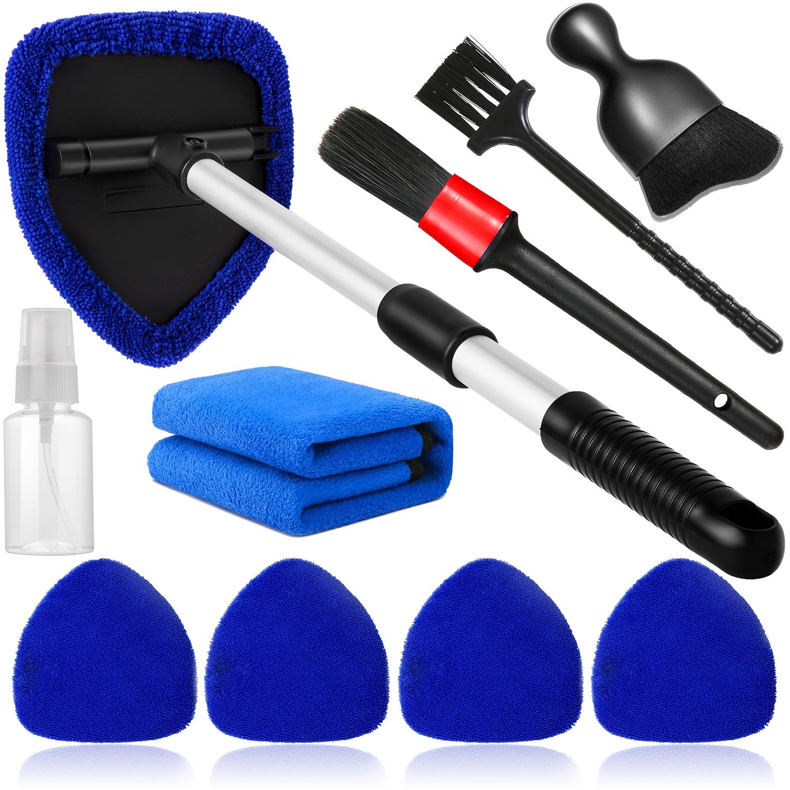 Qydipclin 10pcs Windshield Cleaning Tool Inside Car Window Cleaner Wash Blue