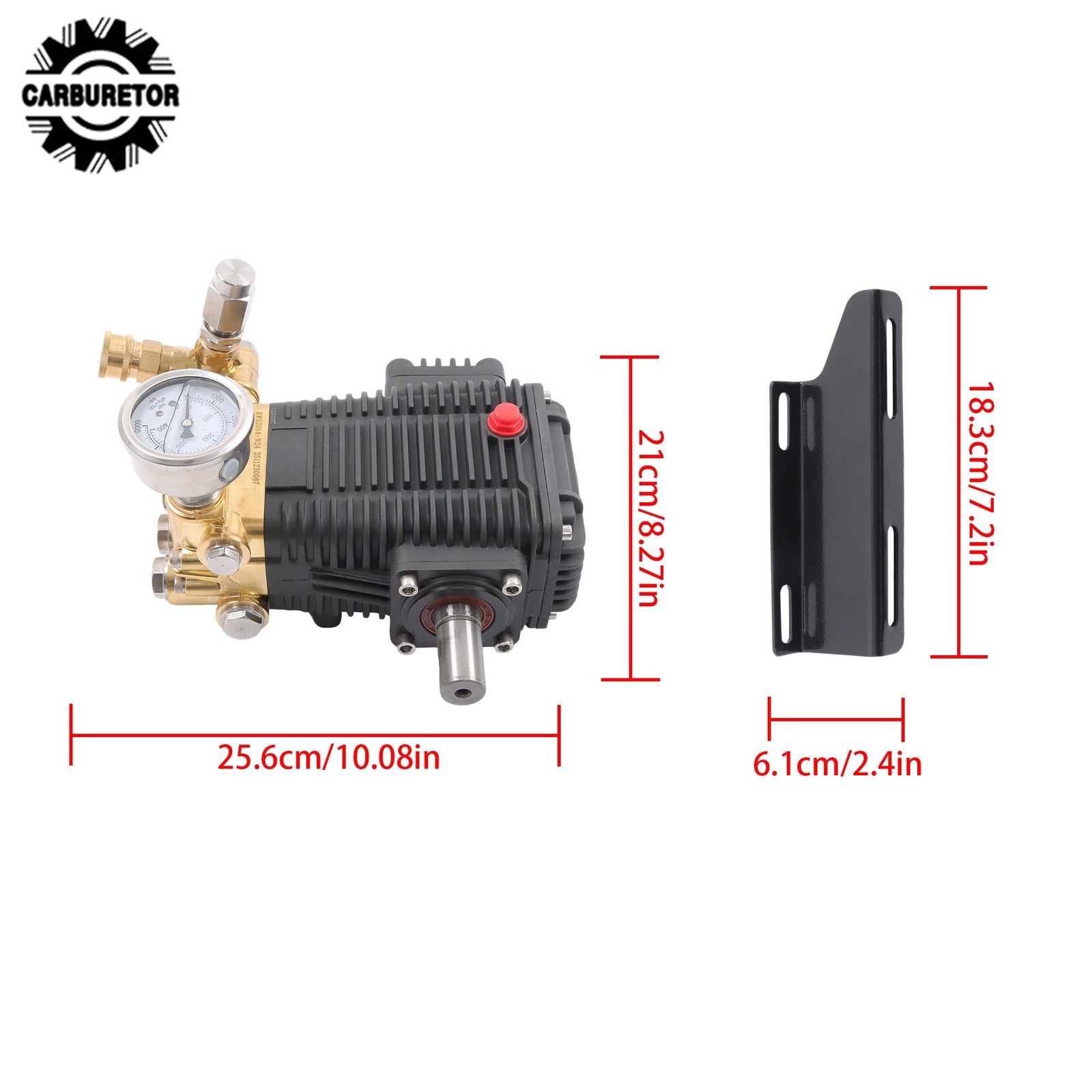 5.6GPM General Pressure Washer Pump 4.5 HP Right Shaft 24 mm 3500 PSI