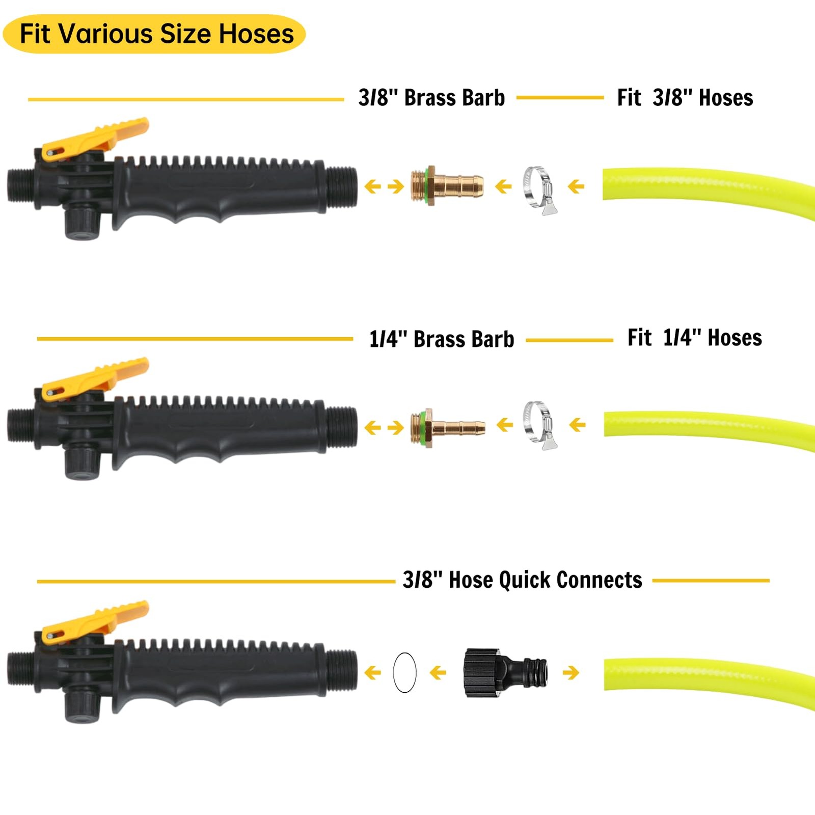 29” Sprayer Wand Replacement, 1/4″ & 3/8″ 4 x 17 x 0.7 inches, Black 29 IN