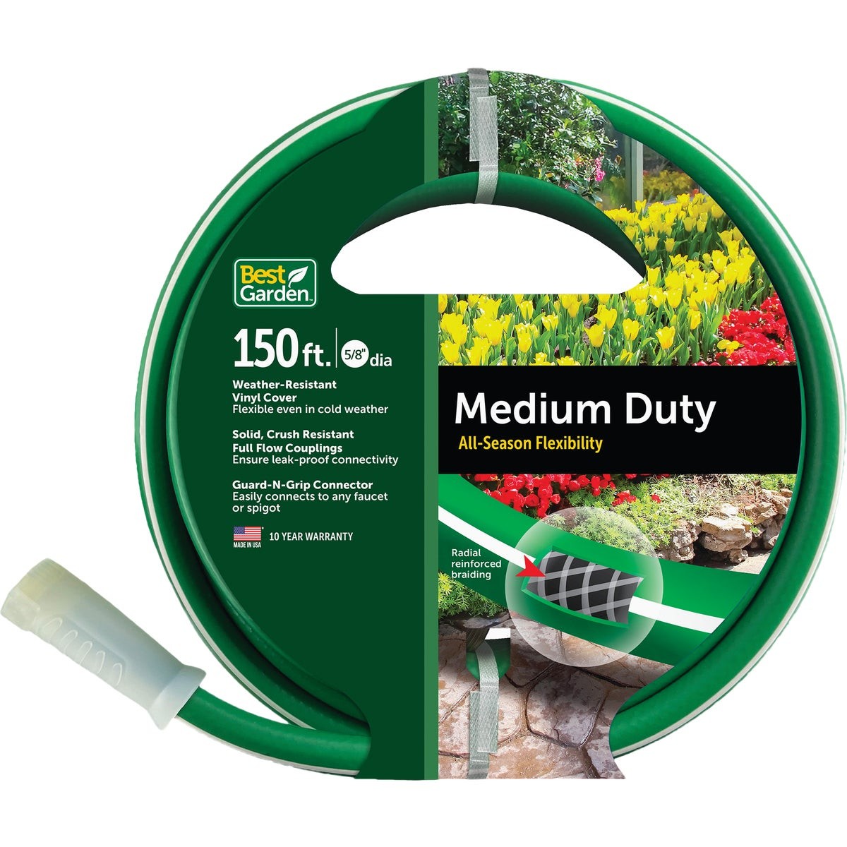 Best Garden 5/8 In. Dia. x 150 Ft. L. Medium-Duty Rubber & Vinyl Garden Hose