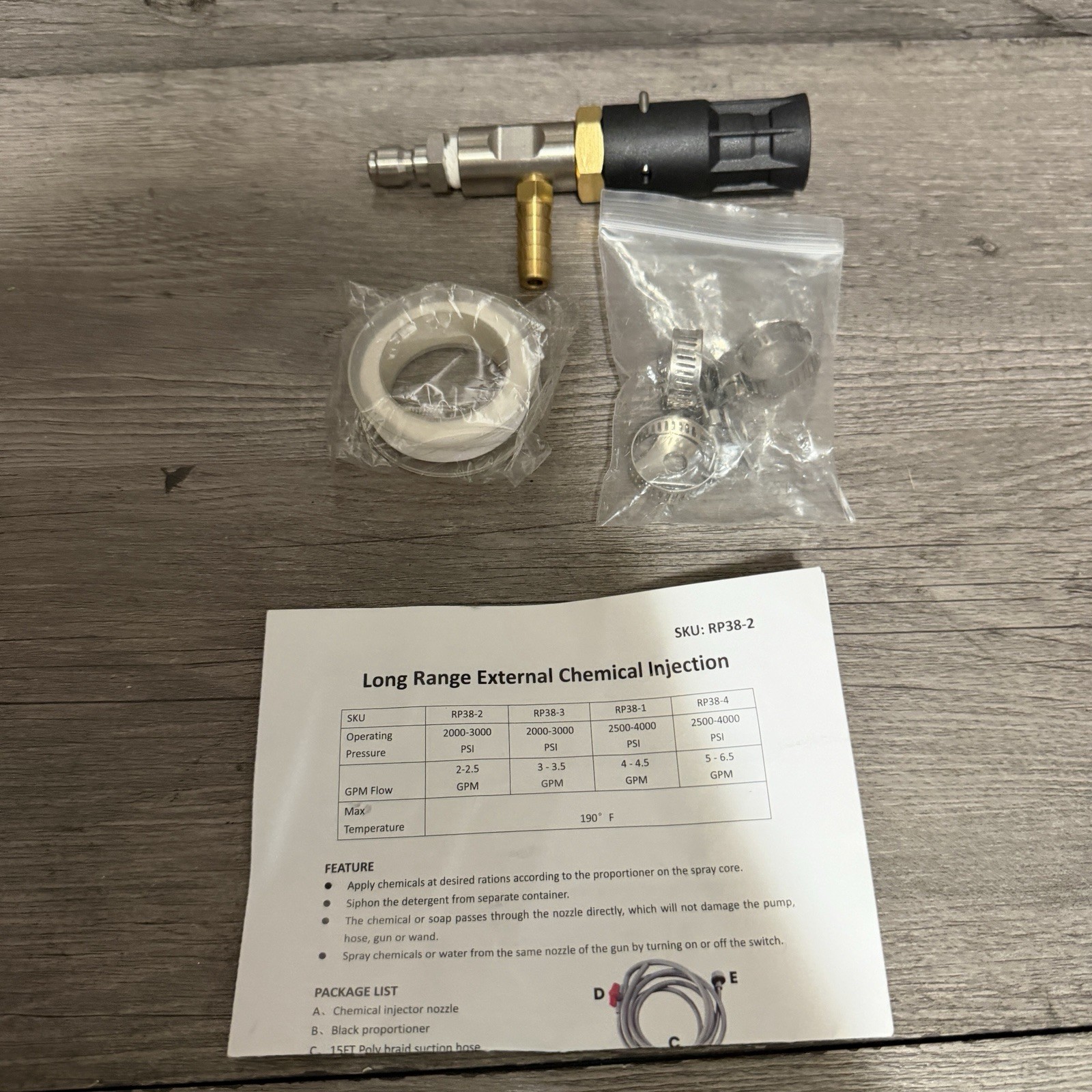 FIXFANS Adjustable Long Range Nozzle for Pressure Washer 5-6.5 GPM *MISSING PC*