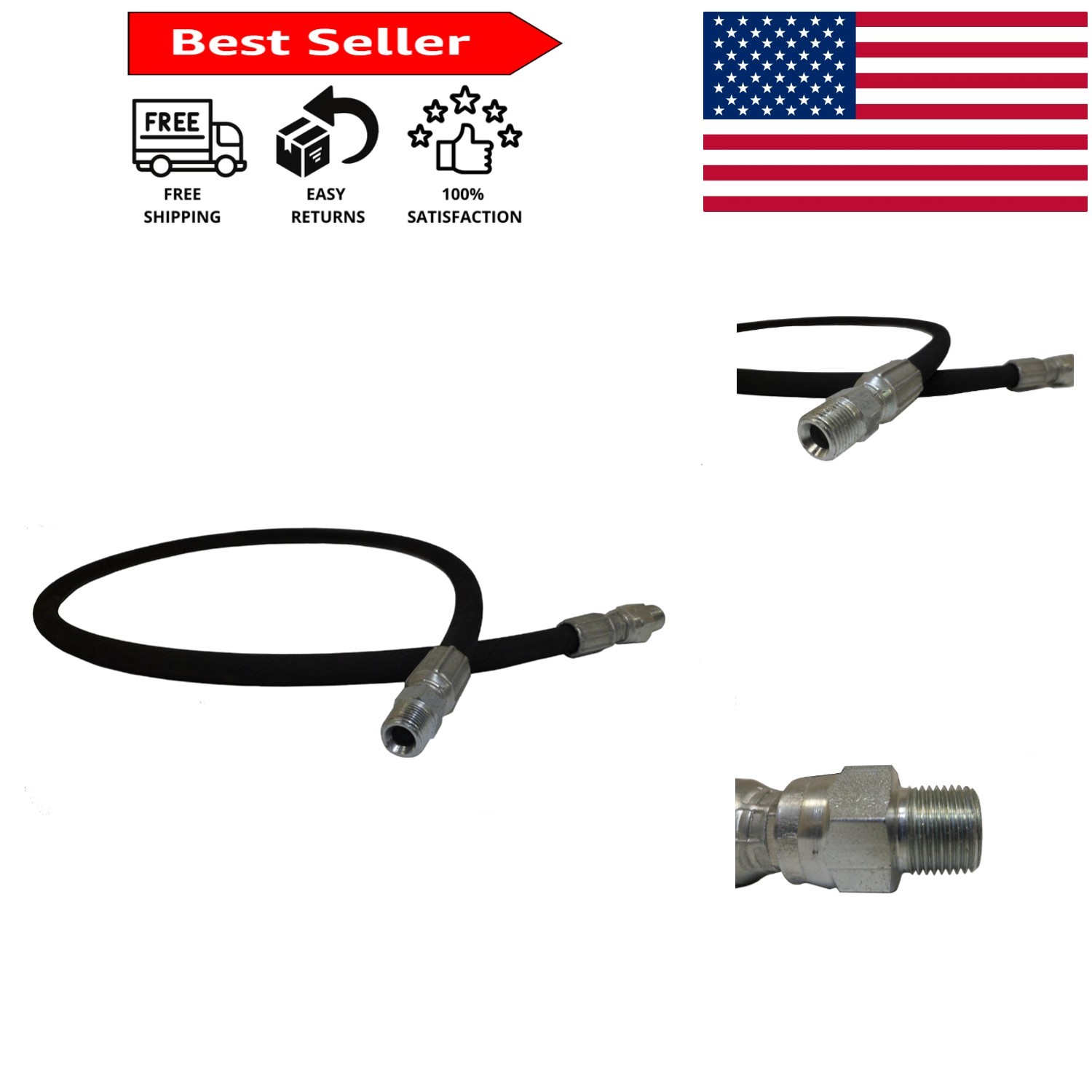 Universal 4FT Connector Hose for Pressure Washers – 4000 PSI Steel Design