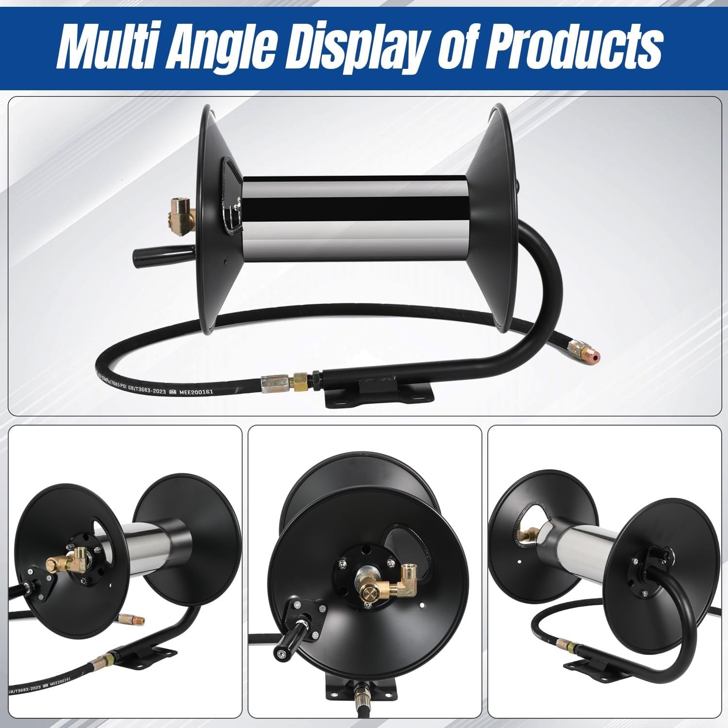 3/8″ NPT Pressure Washer Hose Reel Power Washer Hose Reel,4000 PSI, 100FT
