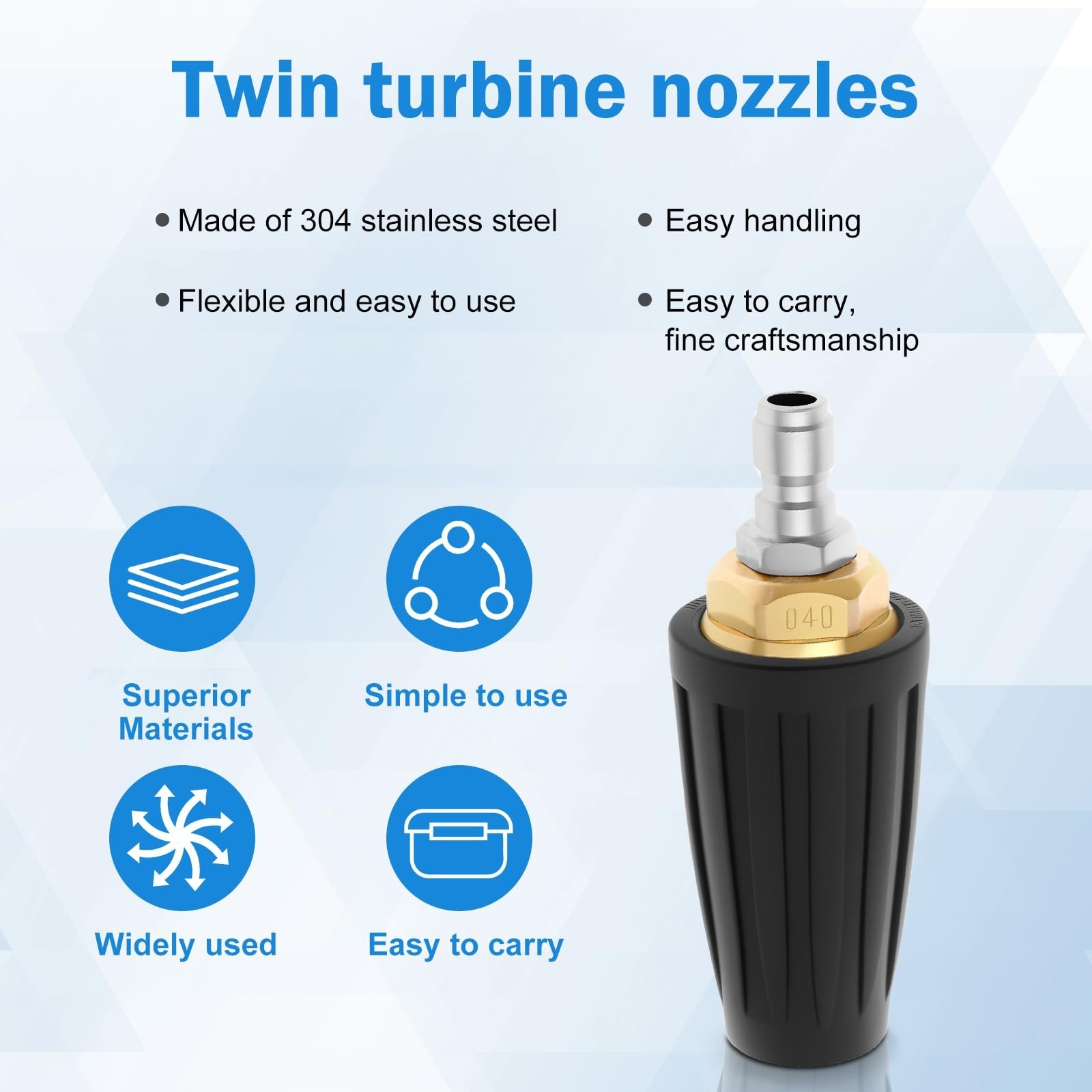 8Pcs Pressure Washer Nozzle Tips Kit | 4000 PSI, 360° Rotating, Quick Connect, 7
