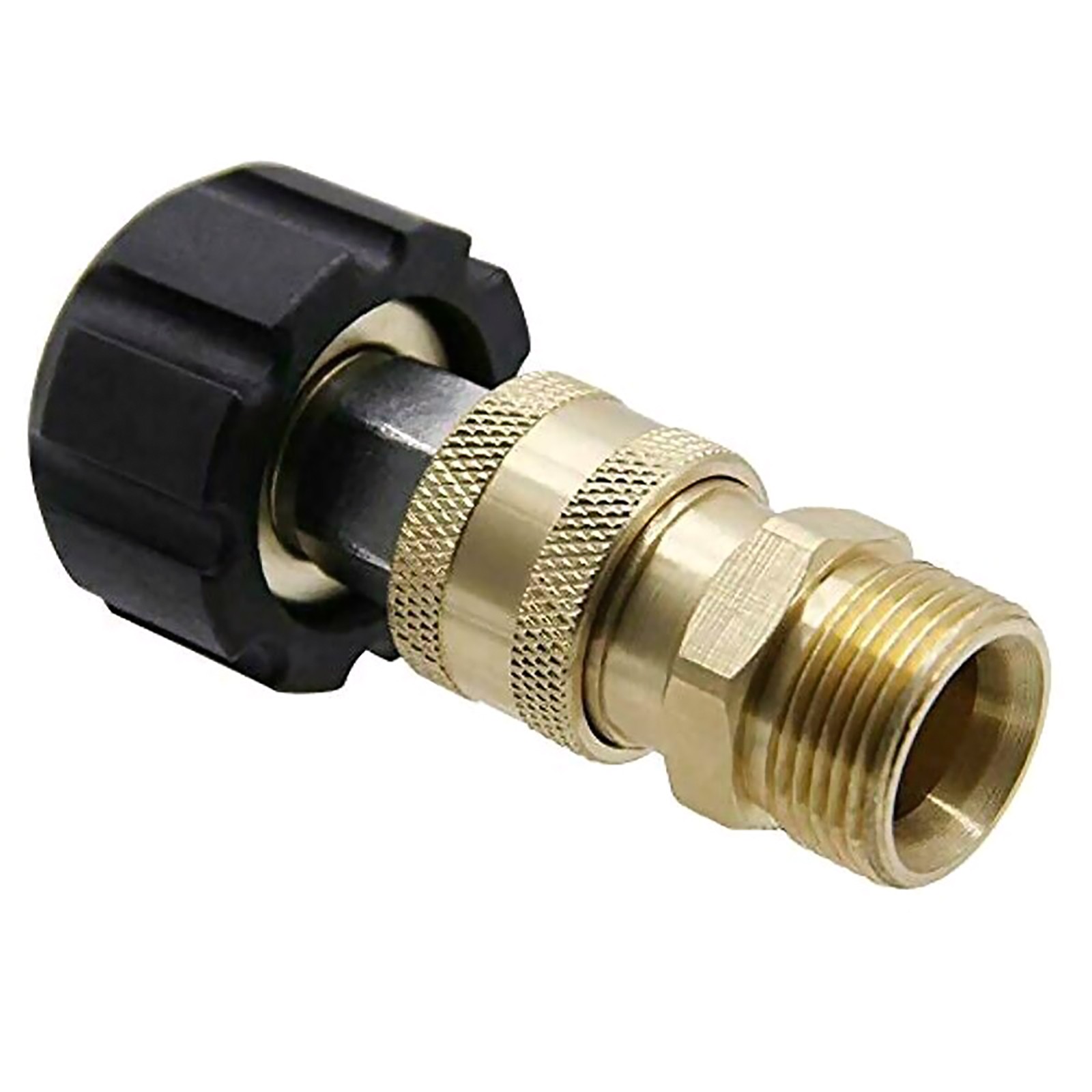 Glod+Black Pressure Washer Hose Connector Adapter Durable Replacement Parts