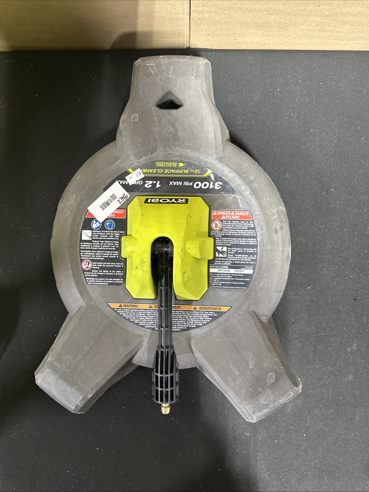 Ryobi RY31SC312 1.2GPM 12″ Surface Cleaner For Electric Pressure Washer Z386