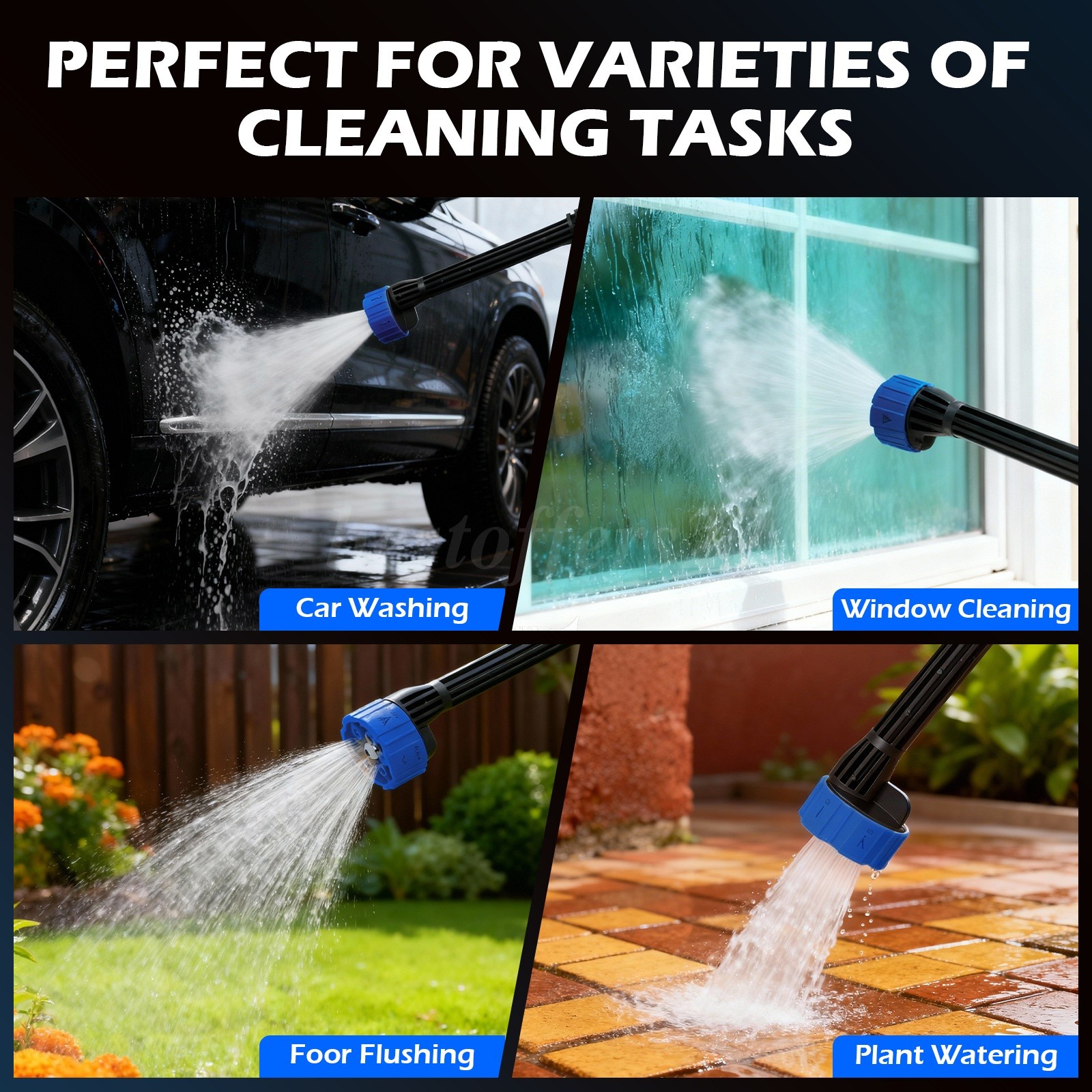 21V Handheld Cordless Pressure Washer Multi Spray Modes Outdoor Cleaning Tool