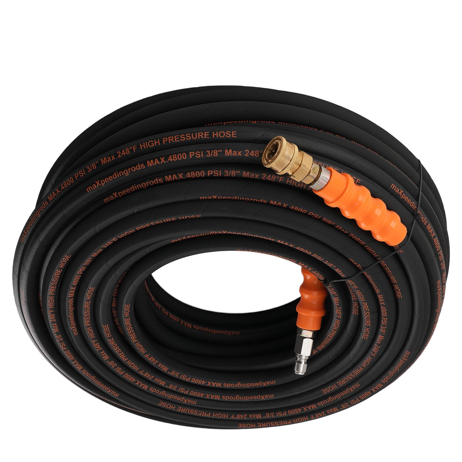 150 Feet Pressure Washer Hose 3/8″ 4800PSI Steel Wire Braid M22-14mm 3/8″ Adapte