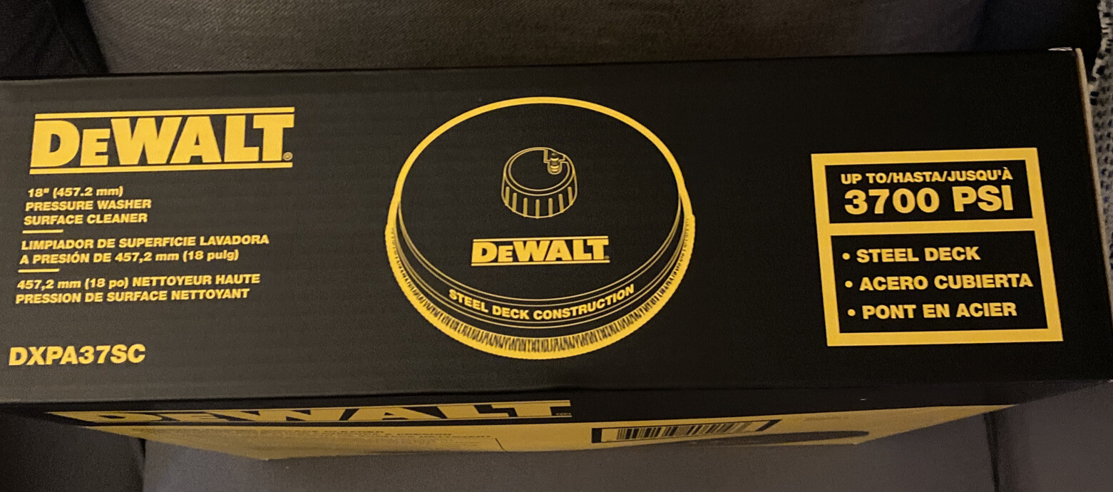 DEWALT DXPA37SC 18″ Surface Cleaner for Pressure Washer Steel Deck.