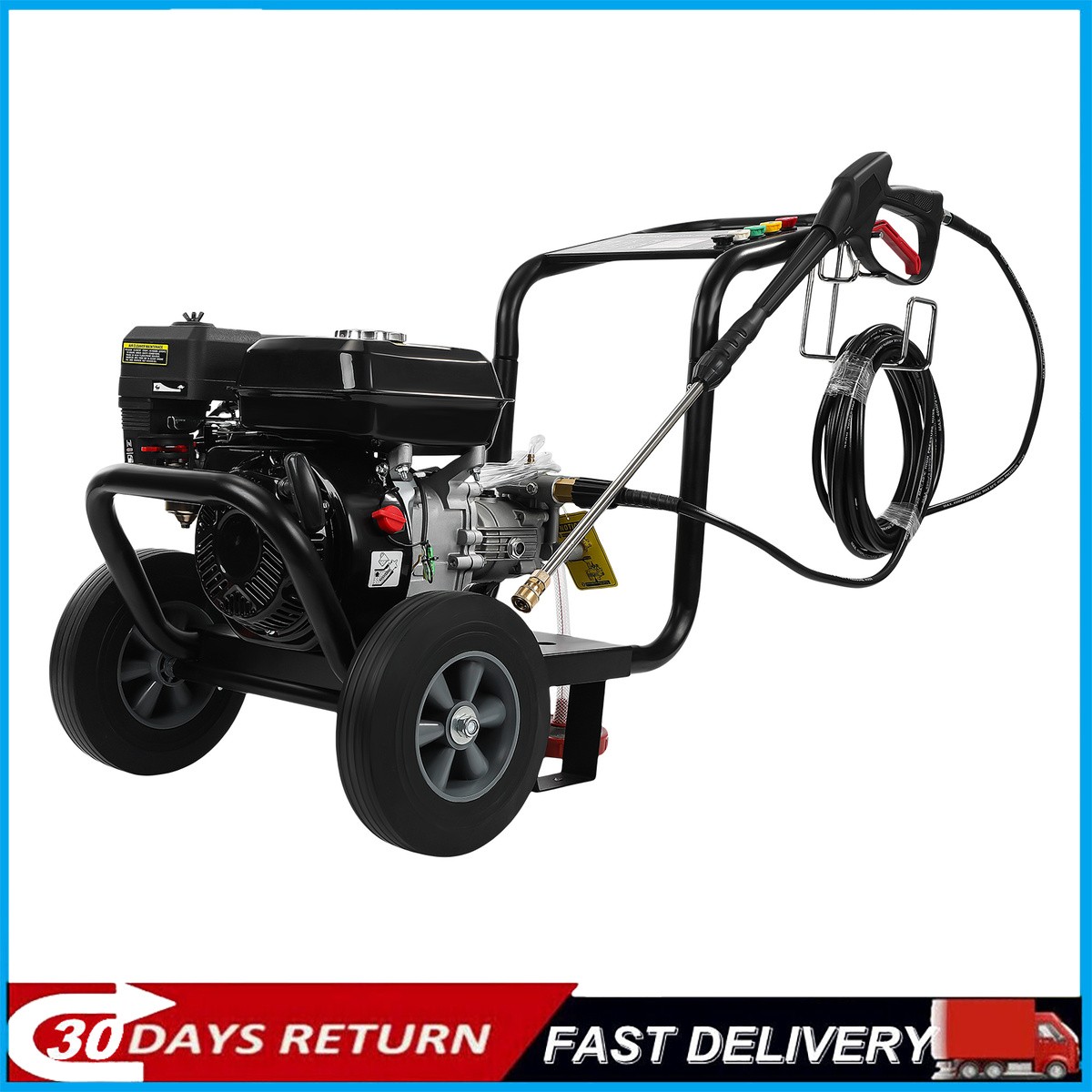 PETROL PRESSURE WASHER for Cars Fences 212cc Cold Water 0.6L OIL CAPACITY 2.6GPM
