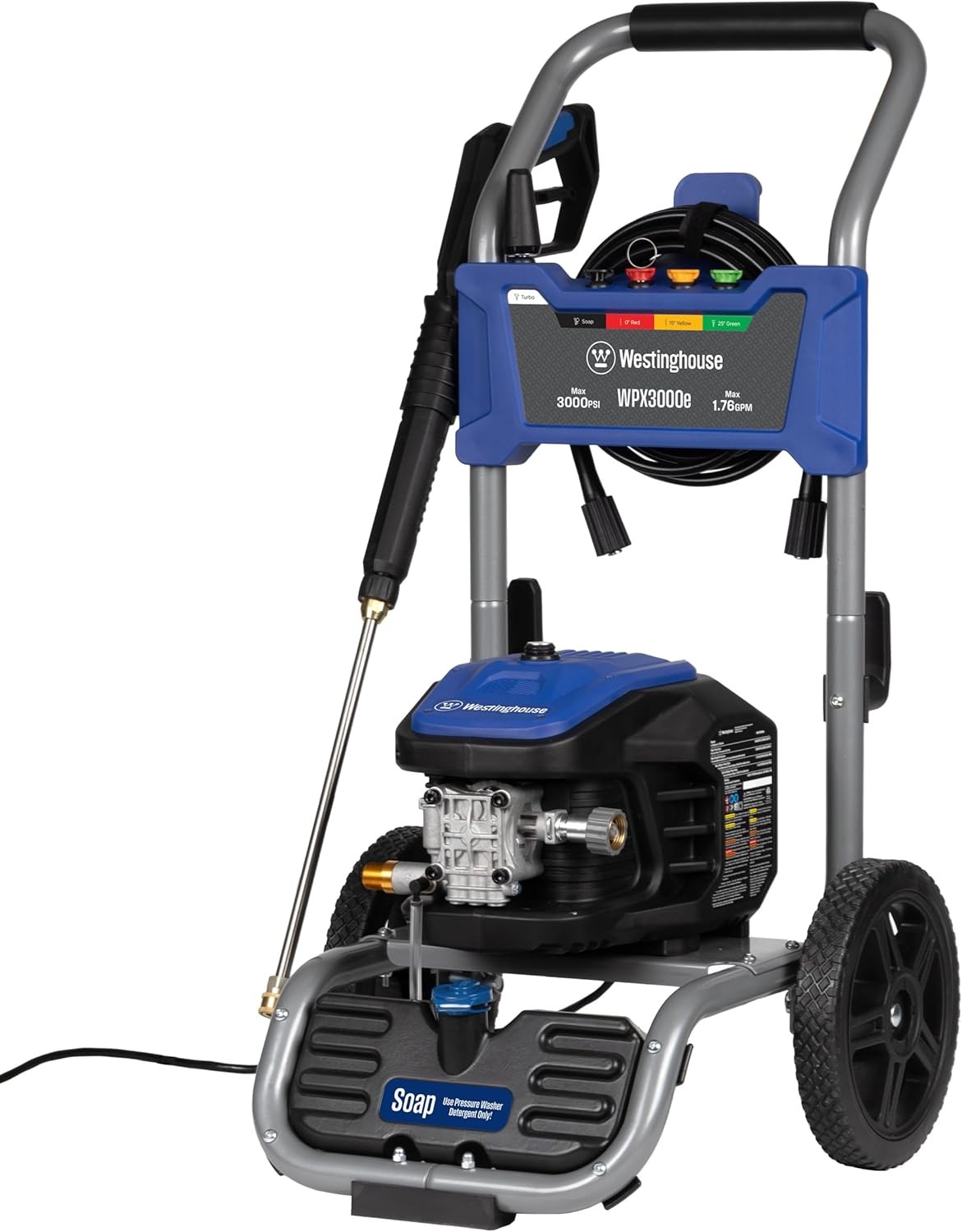 Westinghouse Wpx3000E Electric Pressure Washer, 3000 Max PSI and 1.76 Max GPM