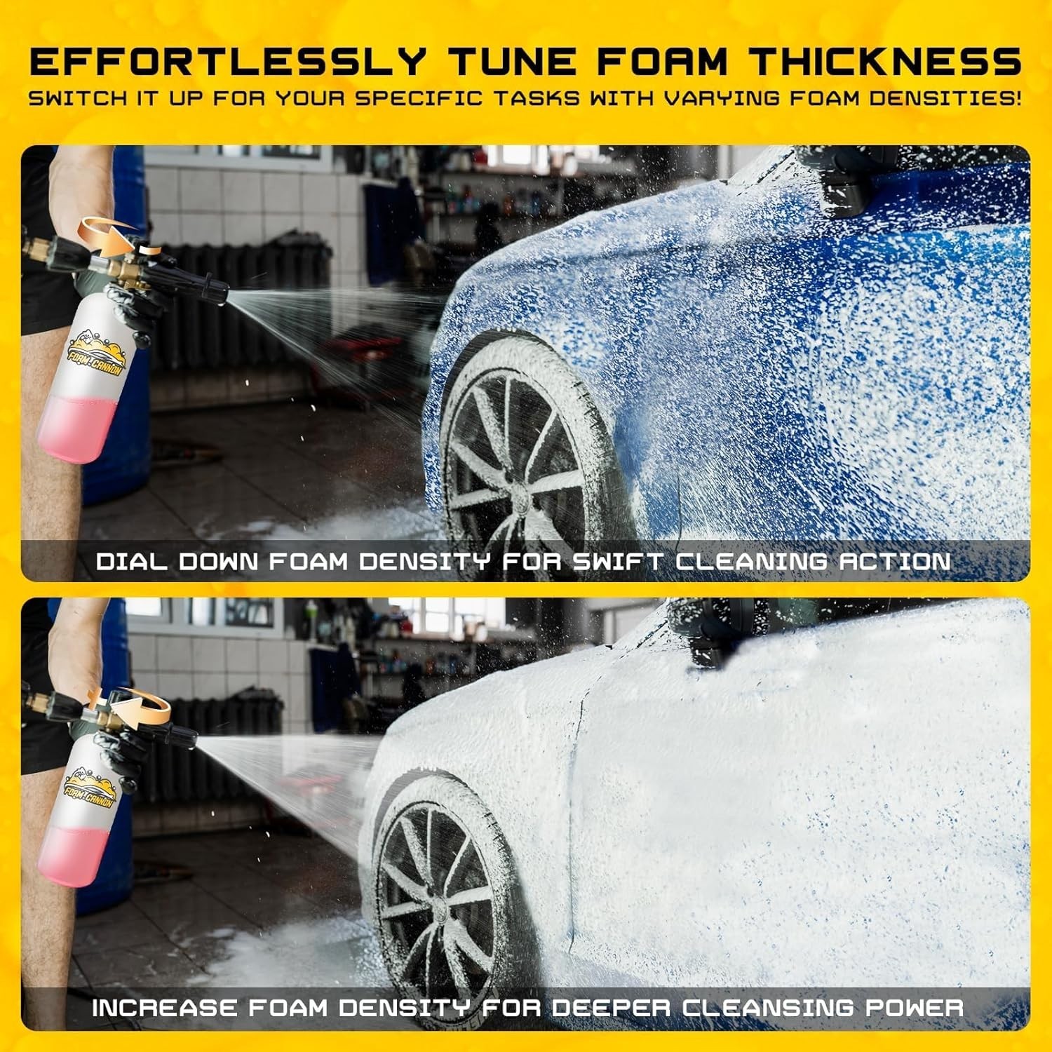 1L Snow Foam Cannon Kit with 5 Nozzle Tips for Ultimate Vehicle Care