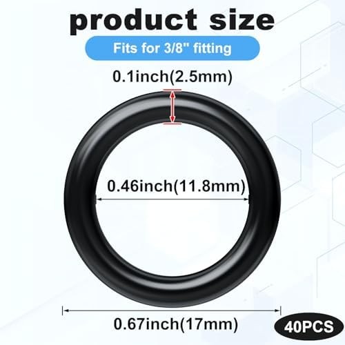 40 Pack O-Rings Power Pressure Washer Replacement for 3/8″ Quick Connect Coupler