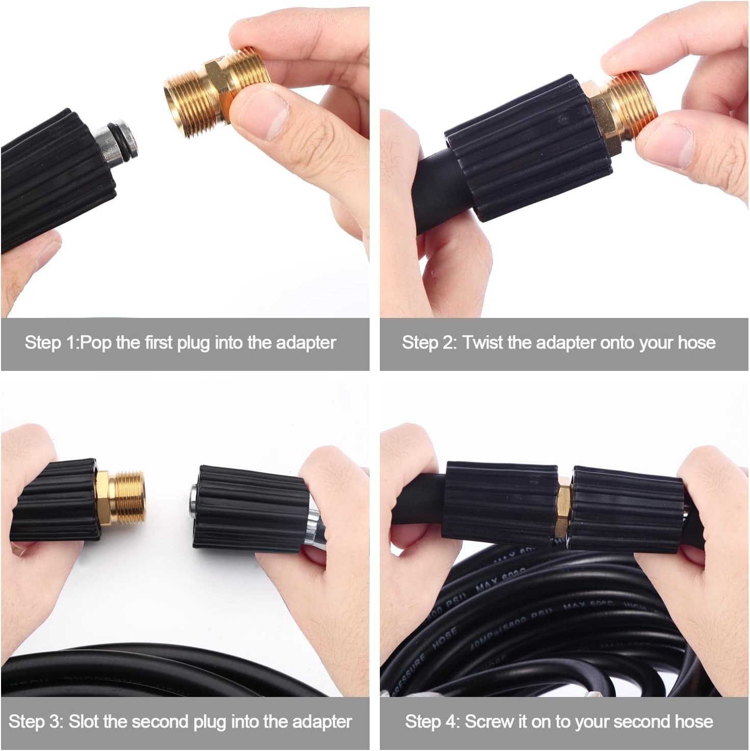 Pressure Washer Hose Connector, M22 14mm Adapter, Easy…