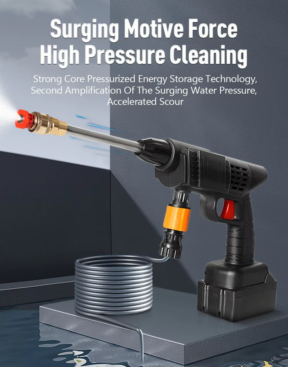 50Bar 200W Battery Operated 20000mAh 6-in-1 High Water Pressure Pressure Washer