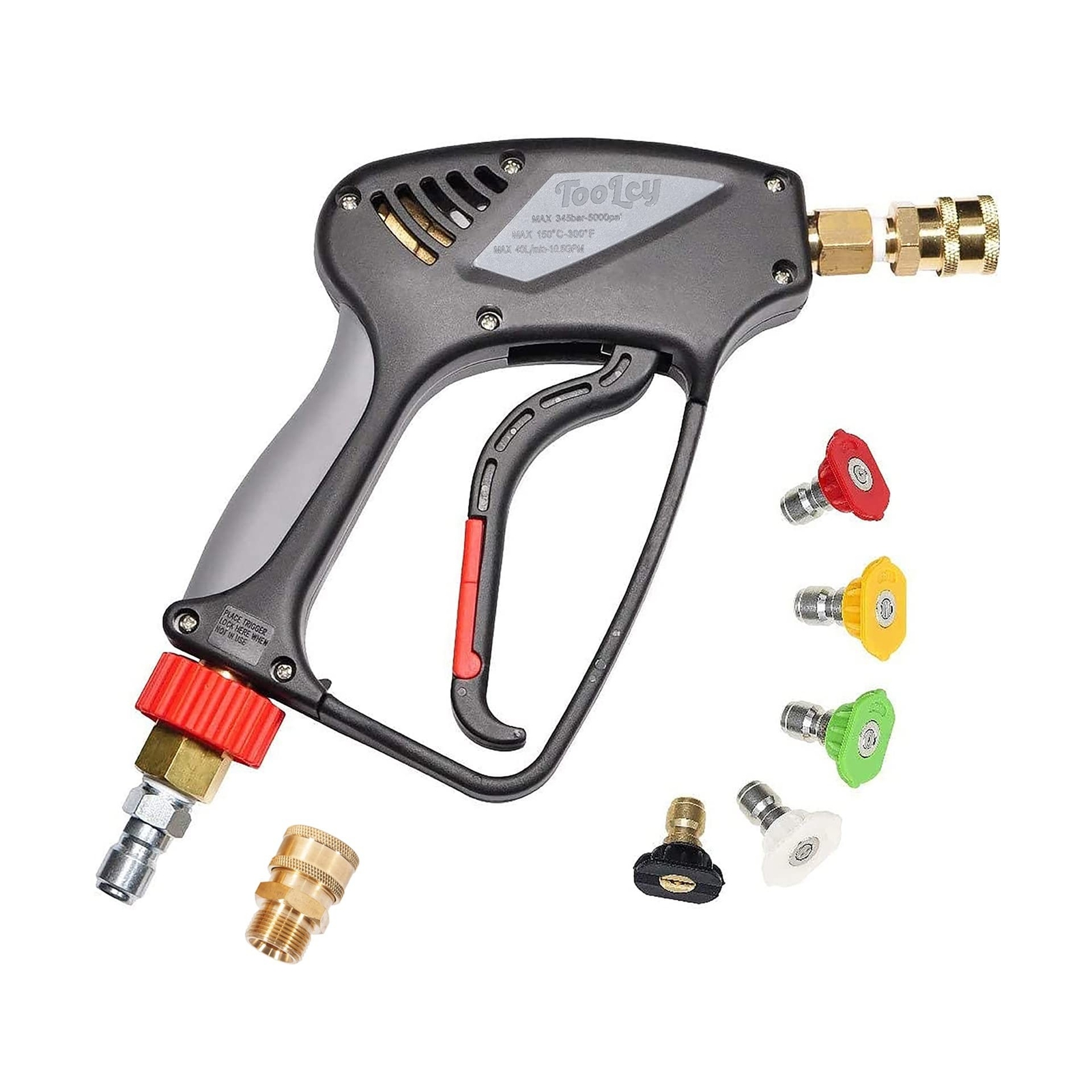 Pressure Washer Short Gun, Commercial 5000 PSI / 10.5 GPM with Nozzle Tips, 3…