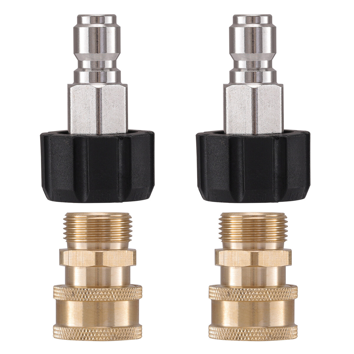 4Pcs Pressure Washer Adapter Set M22 14mm to 3/8 Inch Quick Connect Female Male