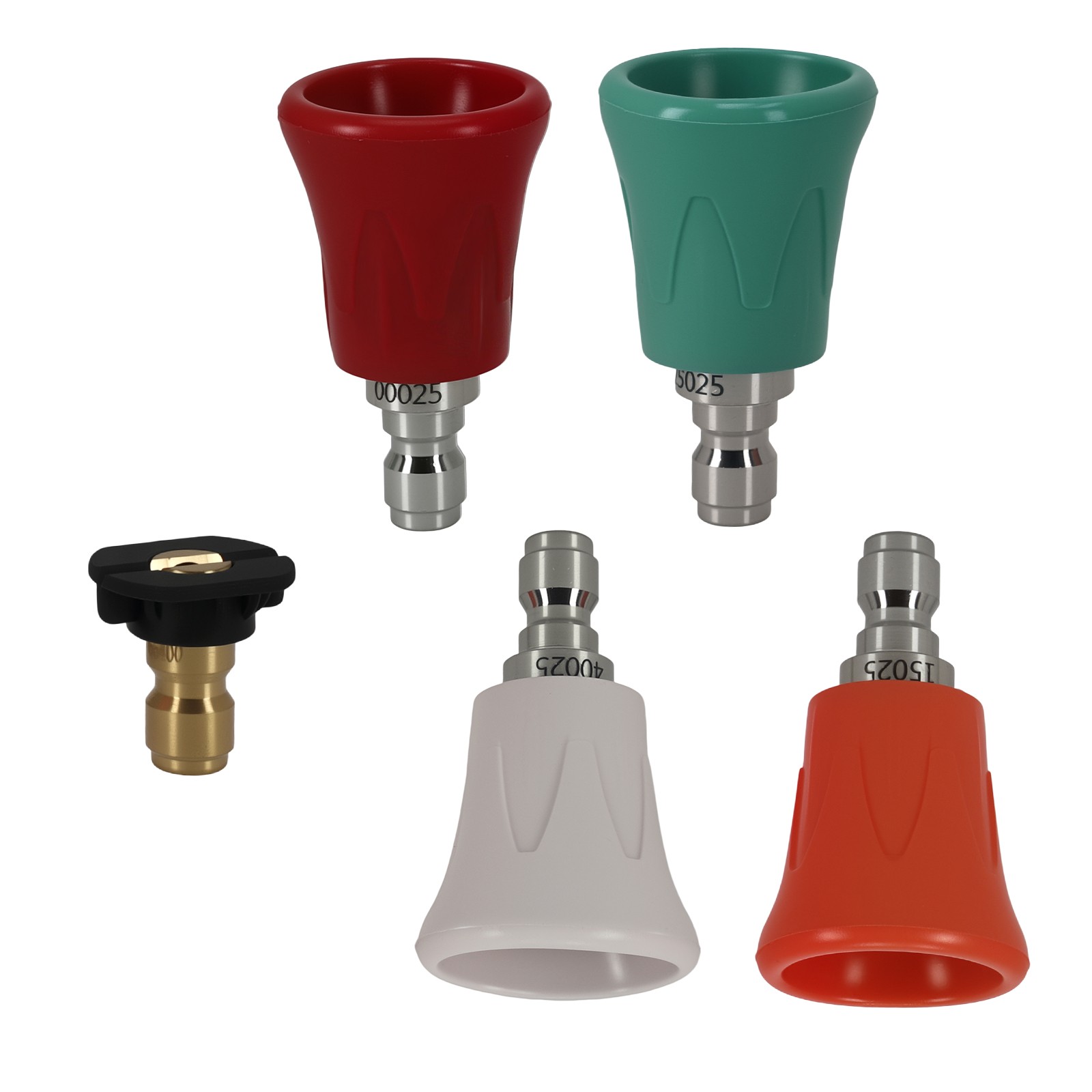 5PCS Pressure Washer Nozzle Set Quick Connect 1/4″ 0° 15° 25° 40° Soap Tips