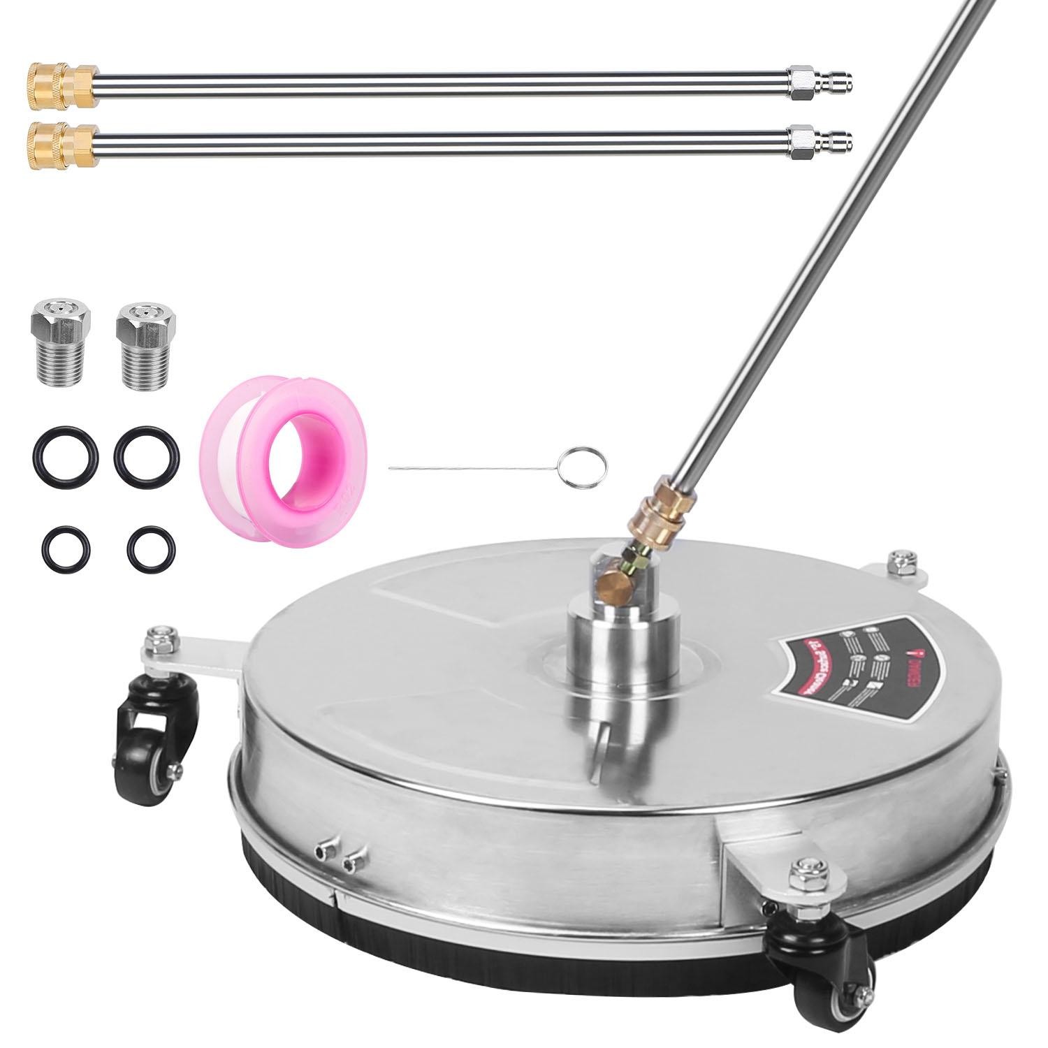 15″ High Pressure Washer Flat Surface Cleaner 4000PSI Stainless Steel Disc Broom