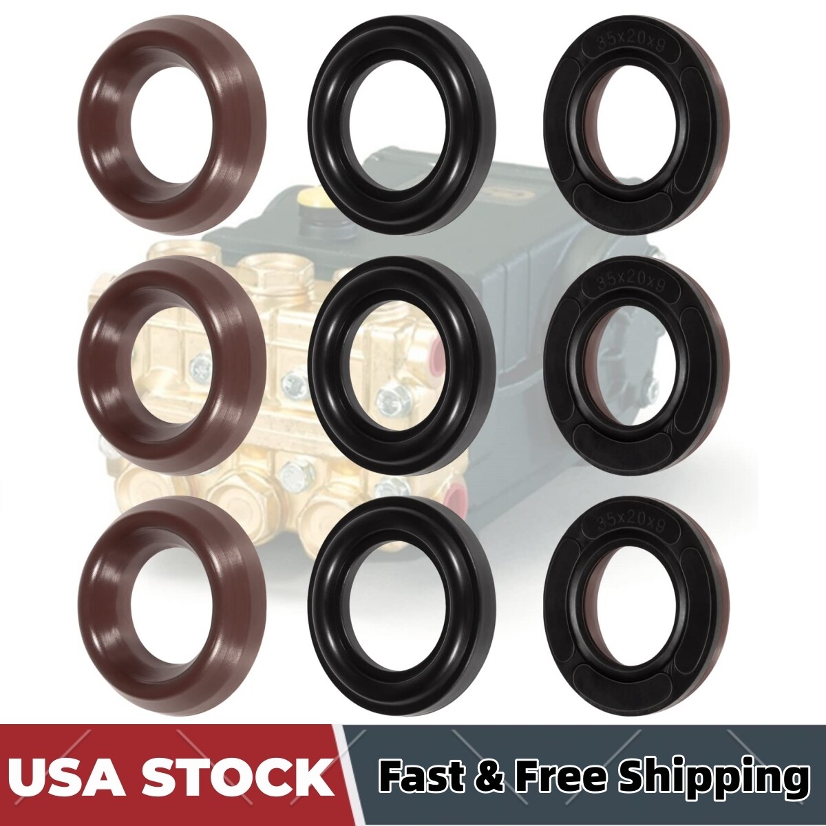 Fits General Pump Kit 69 PACKING KIT 20mm, Repair Kit for GP K69 Interpump