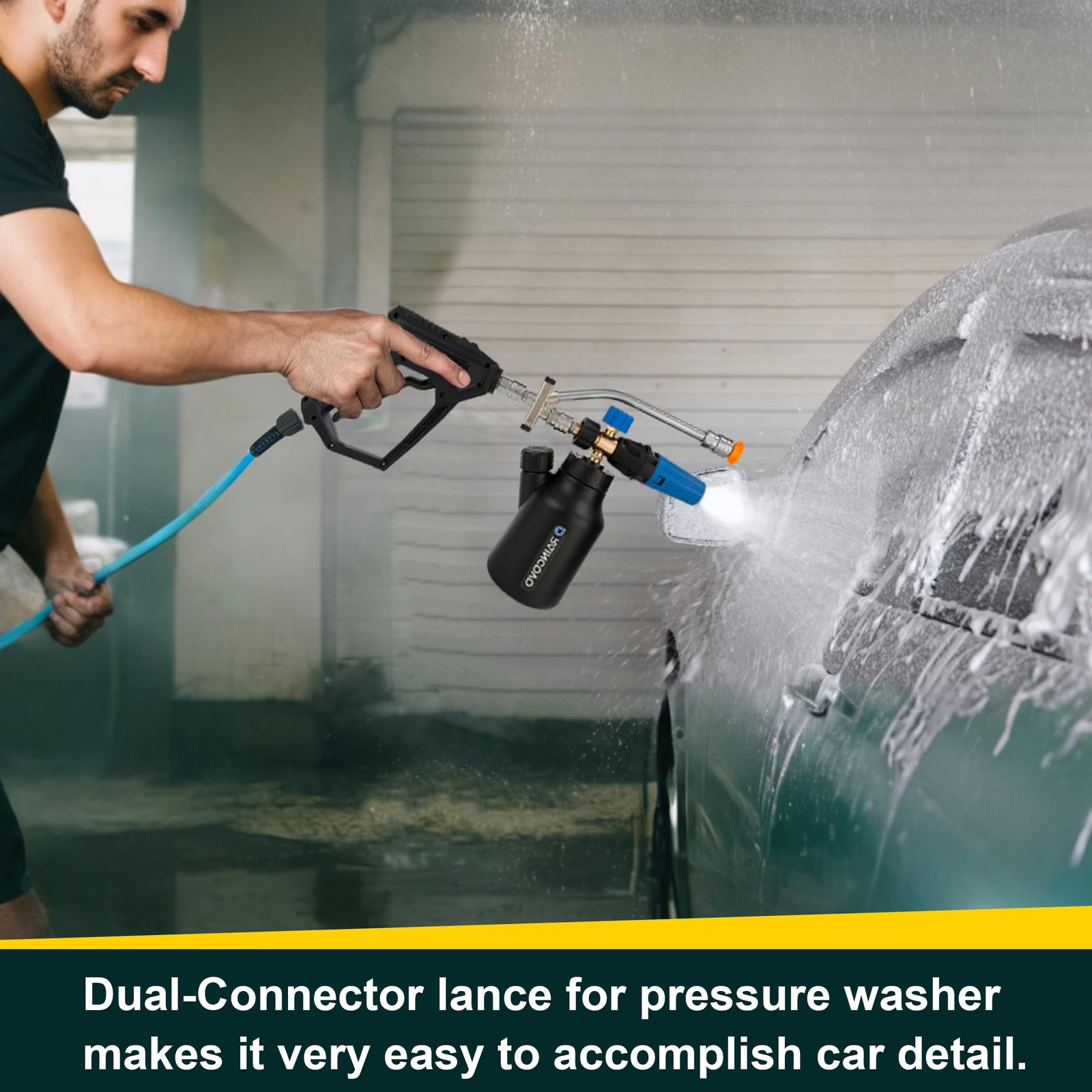 Dual Connector Lance Pressure Washer Foam Cannon, Power Washer Soap Attachmen…