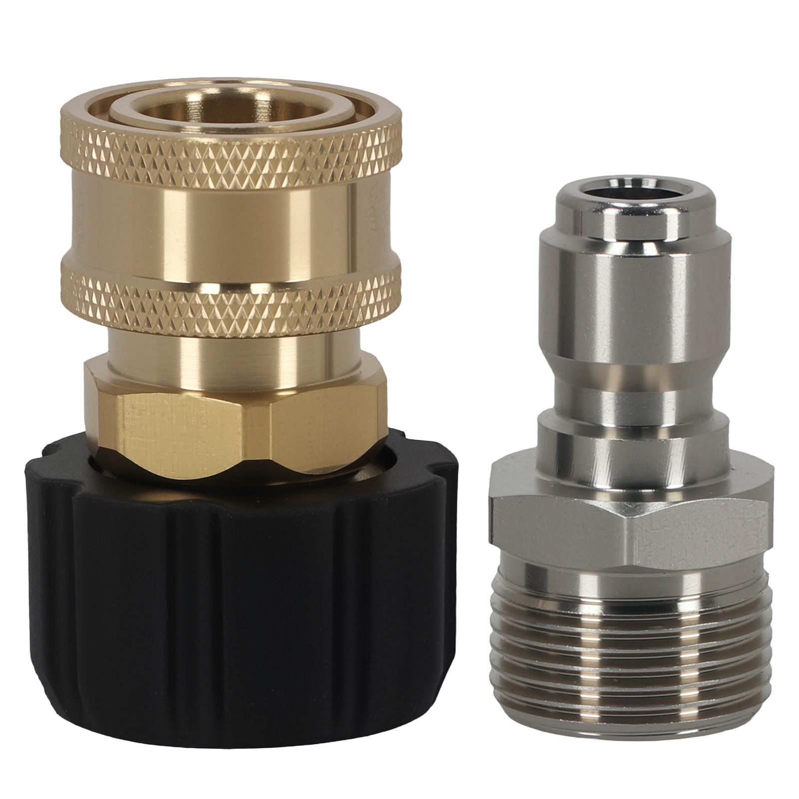 Pressure Washer Coupler M22-14mm Female to 3/8″ Male Quick Connect Brass 5000PSI