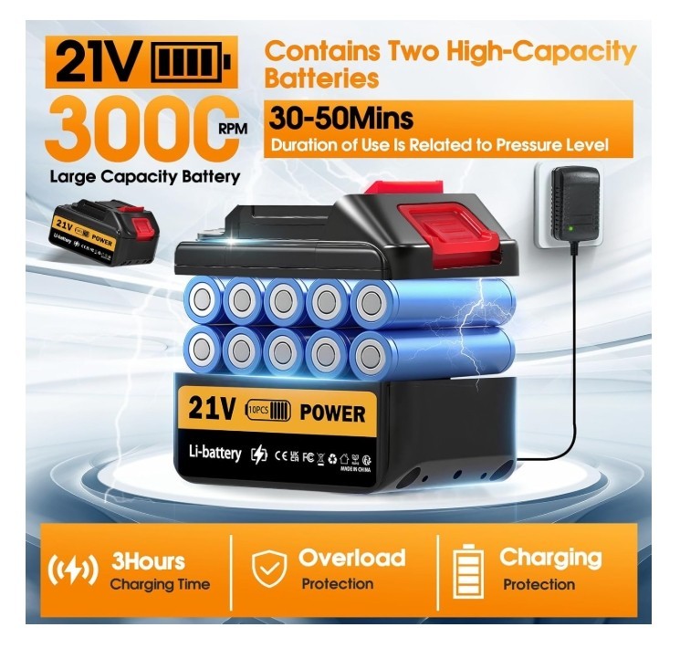 Cordless Portable Washer, Battery Operated Washer with 5M Elastic Hose