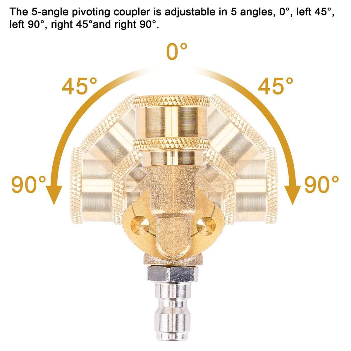 Pivoting Coupler High Pressure Washer 1/4″ Quick Connect Rotary Adapter
