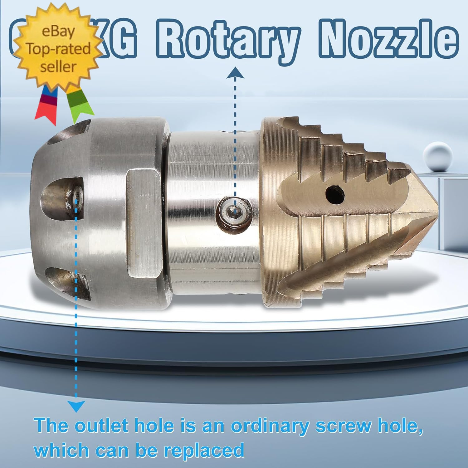 3/8 Sewer Jetter Nozzle for 40 L/Min Pressure Washer, 360 Degree 3/8 NPT Sewer J