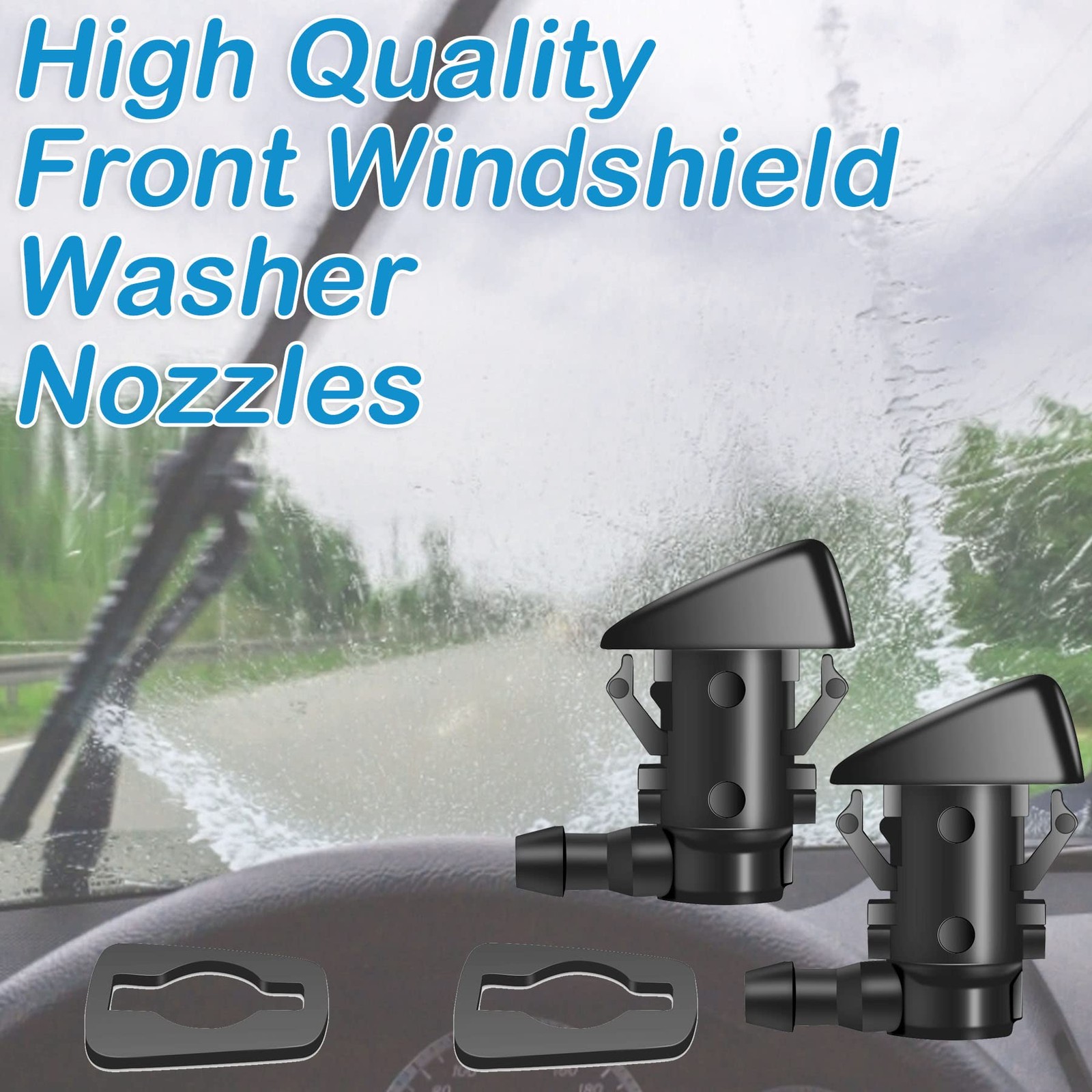 Belleone Windshield Washer Nozzle Kit Compatible with 2005-2016 Jeep Grand Ch…