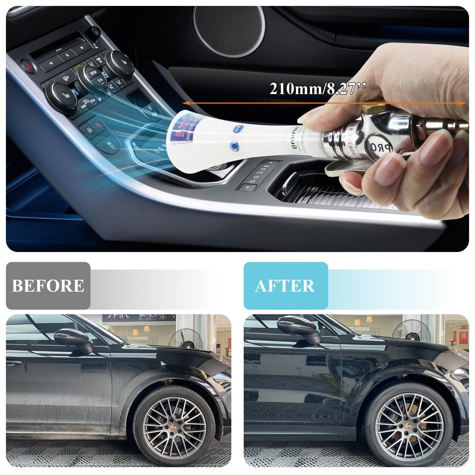 High Pressure Car Cleaning Gun Kit – Mini Tornado Air Blower, Vortex Dirt Remove