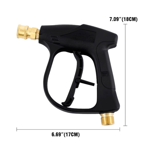 1/4″ High Pressure Washer Gun 4000 PSI Car Wash Foam Spray Short Wand w/5 Nozzle